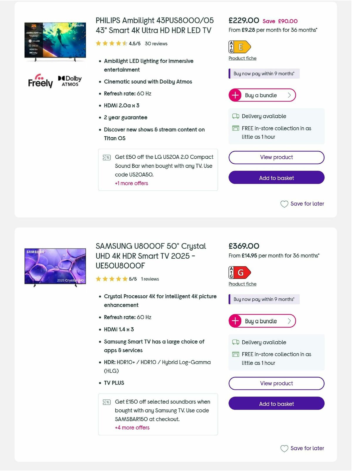Currys Offers from 6 August
