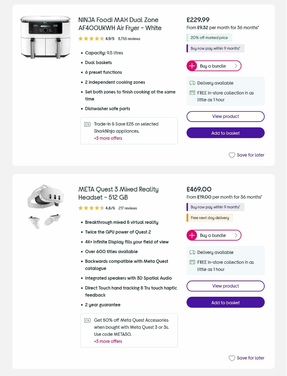 Currys Offers from 6 August
