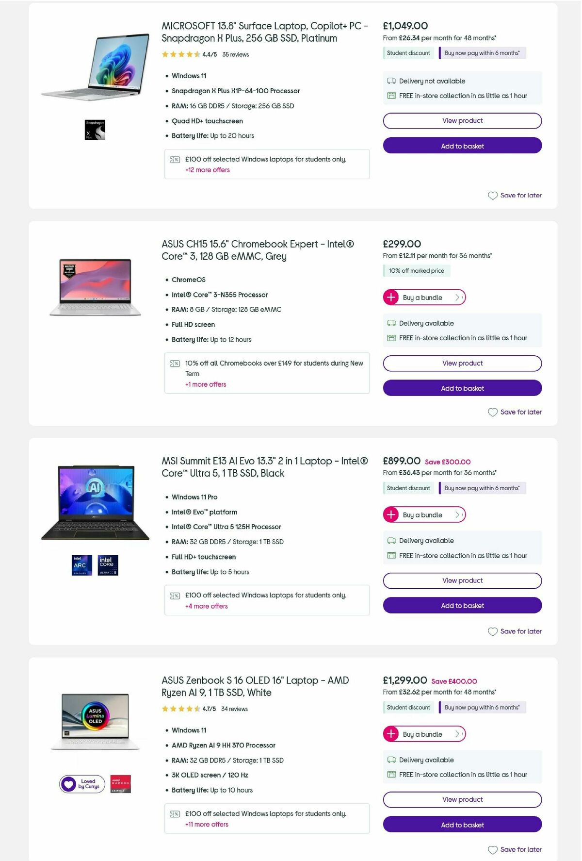 Currys Offers from 3 September