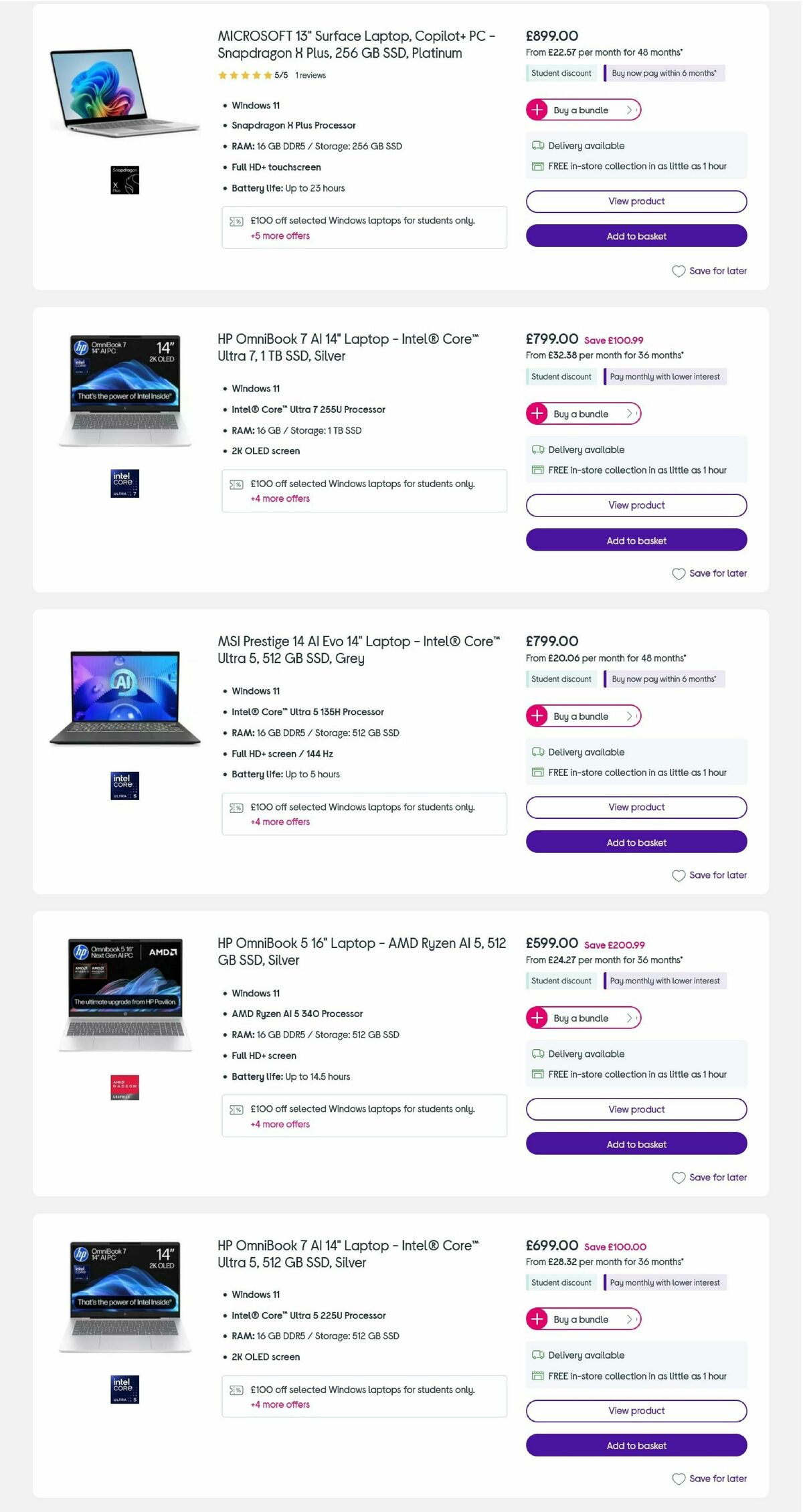 Currys Offers from 3 September