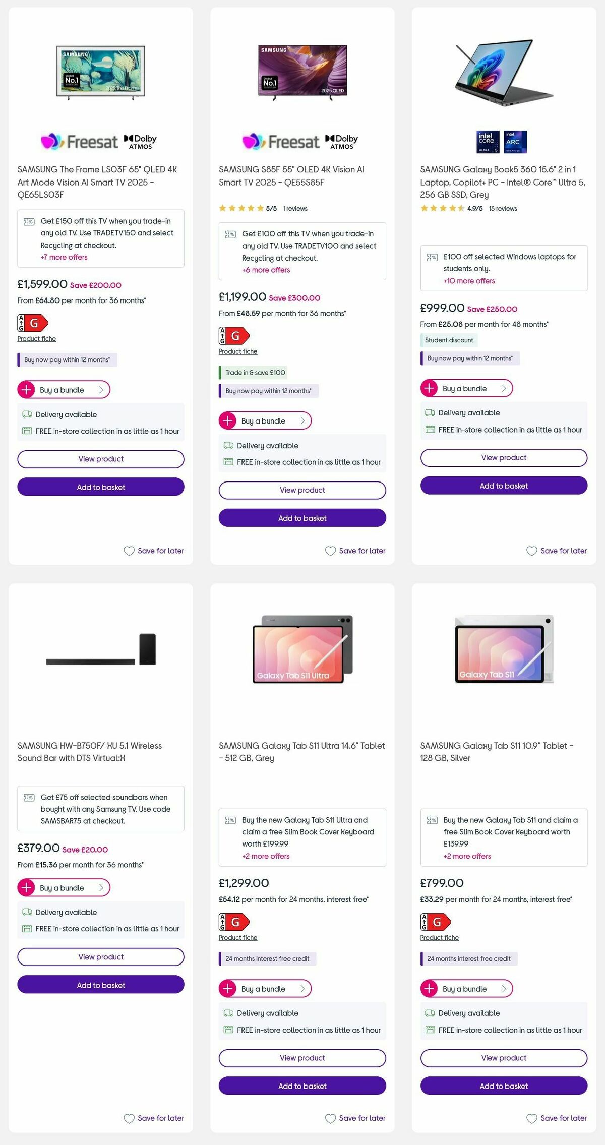 Currys Offers from 18 September