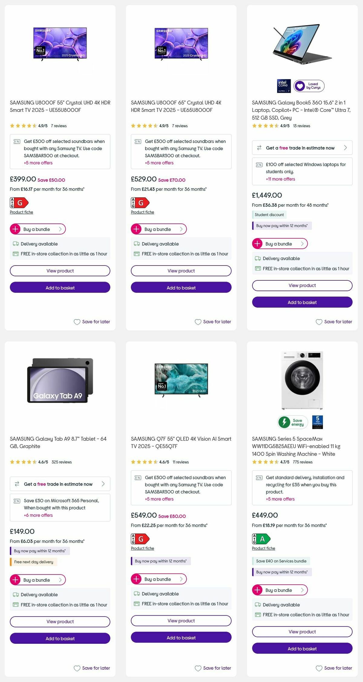 Currys Offers from 18 September