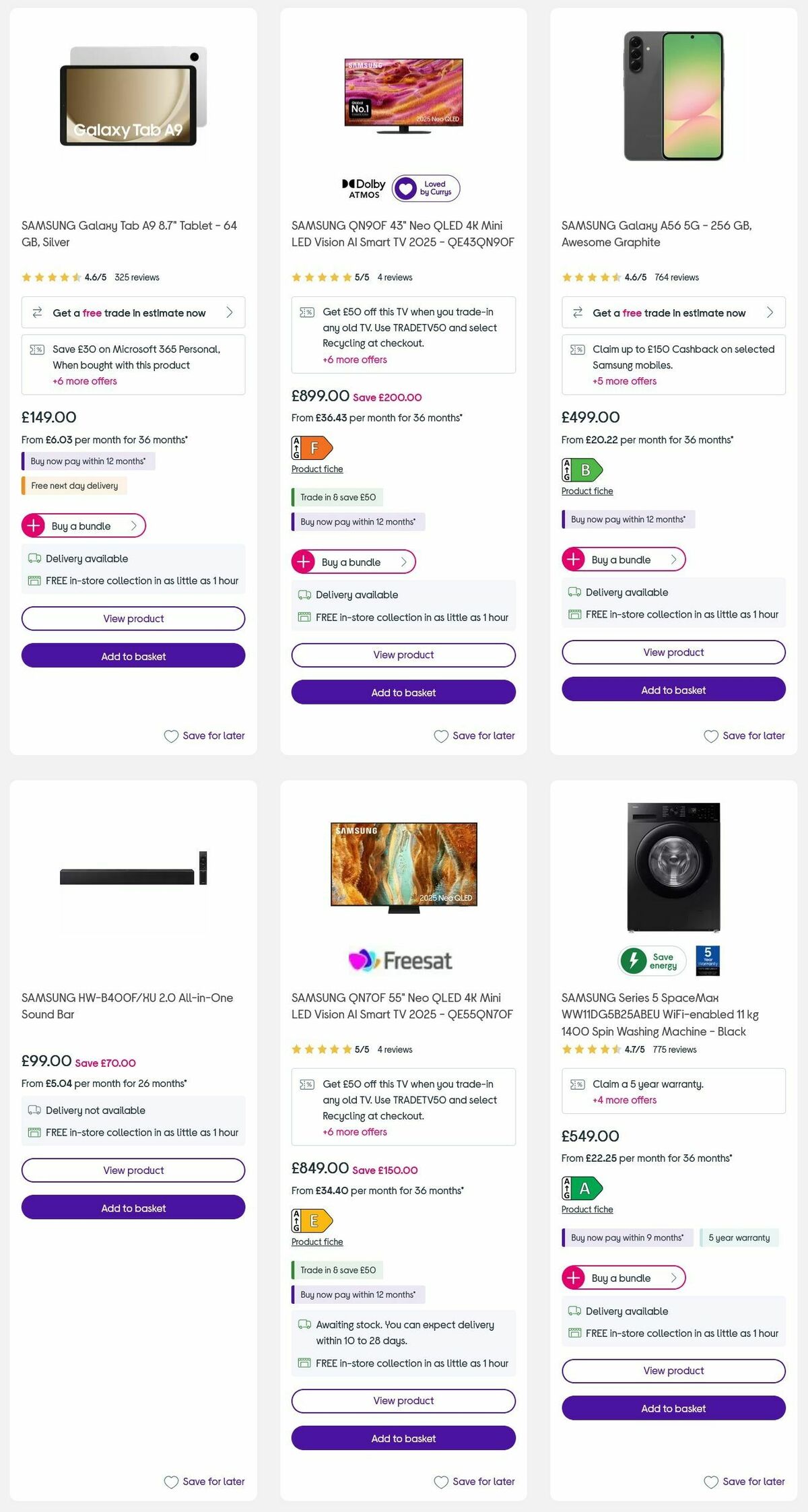 Currys Offers from 18 September