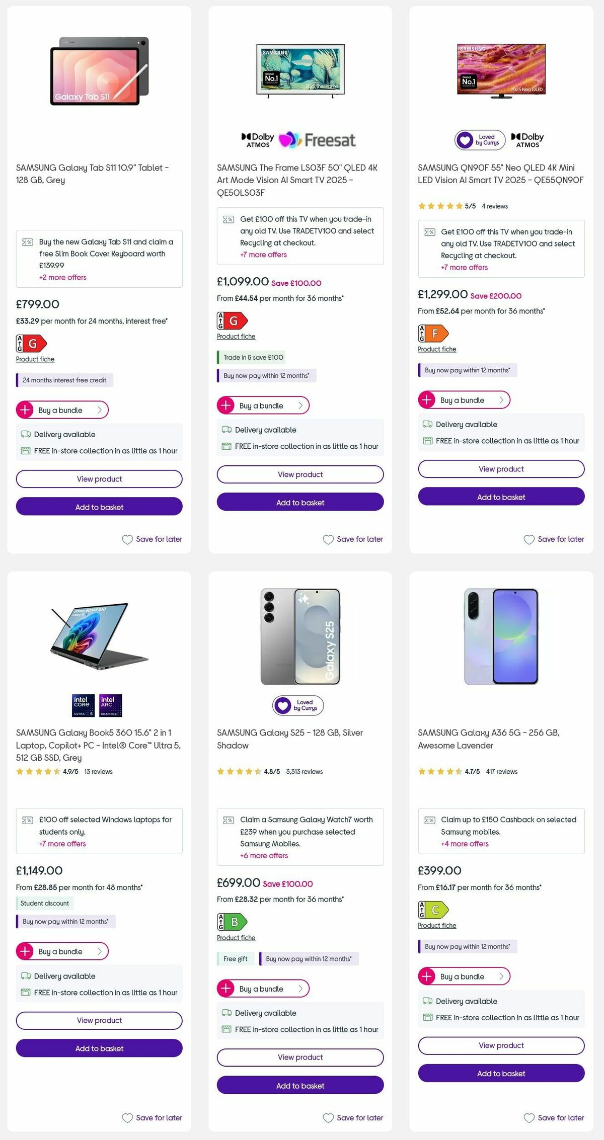 Currys Offers from 18 September