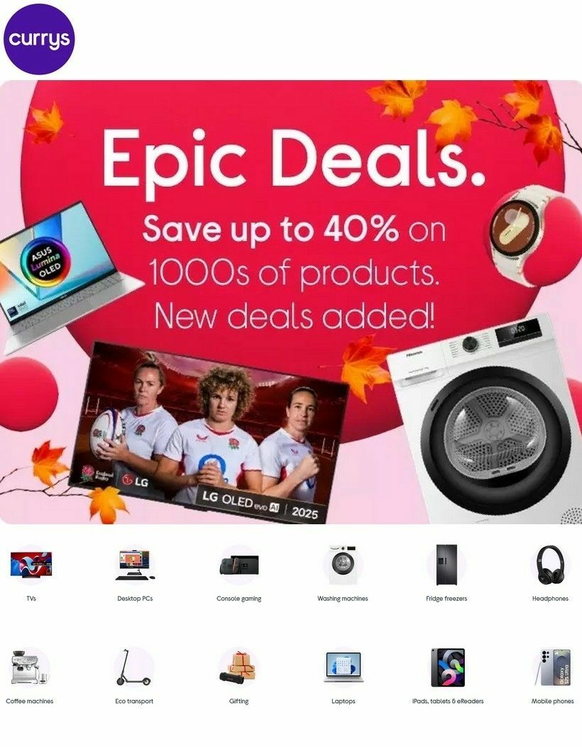 Currys Offers from 2 October