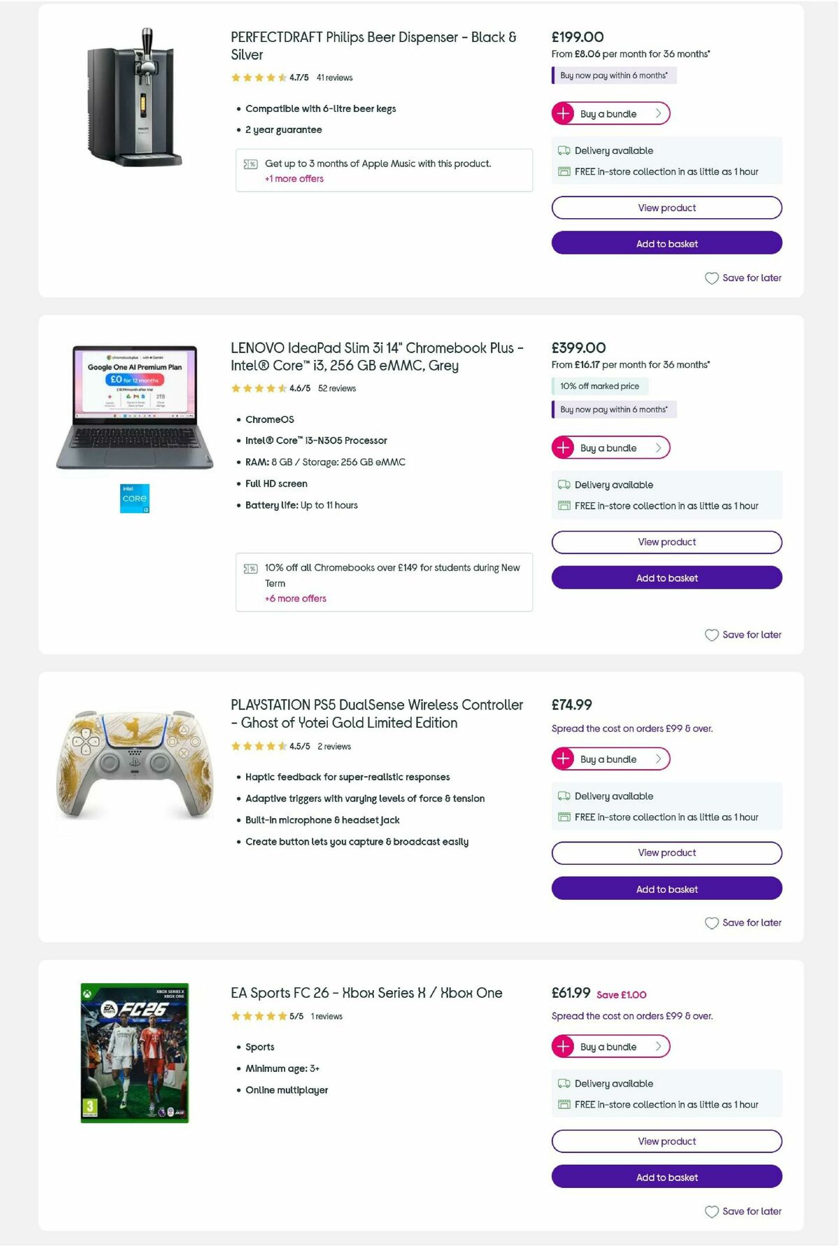 Currys Offers from 23 October