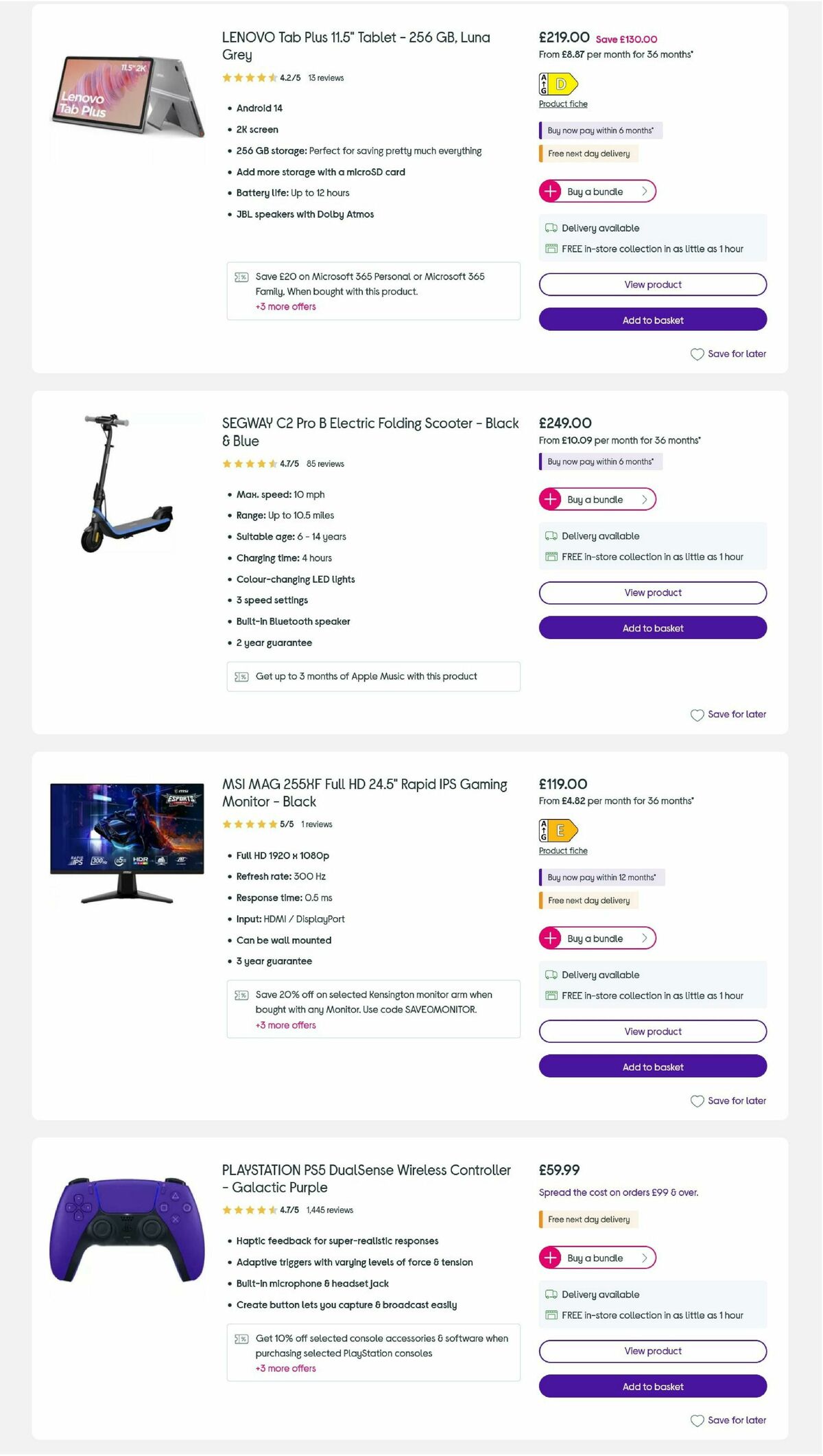 Currys Offers from 23 October