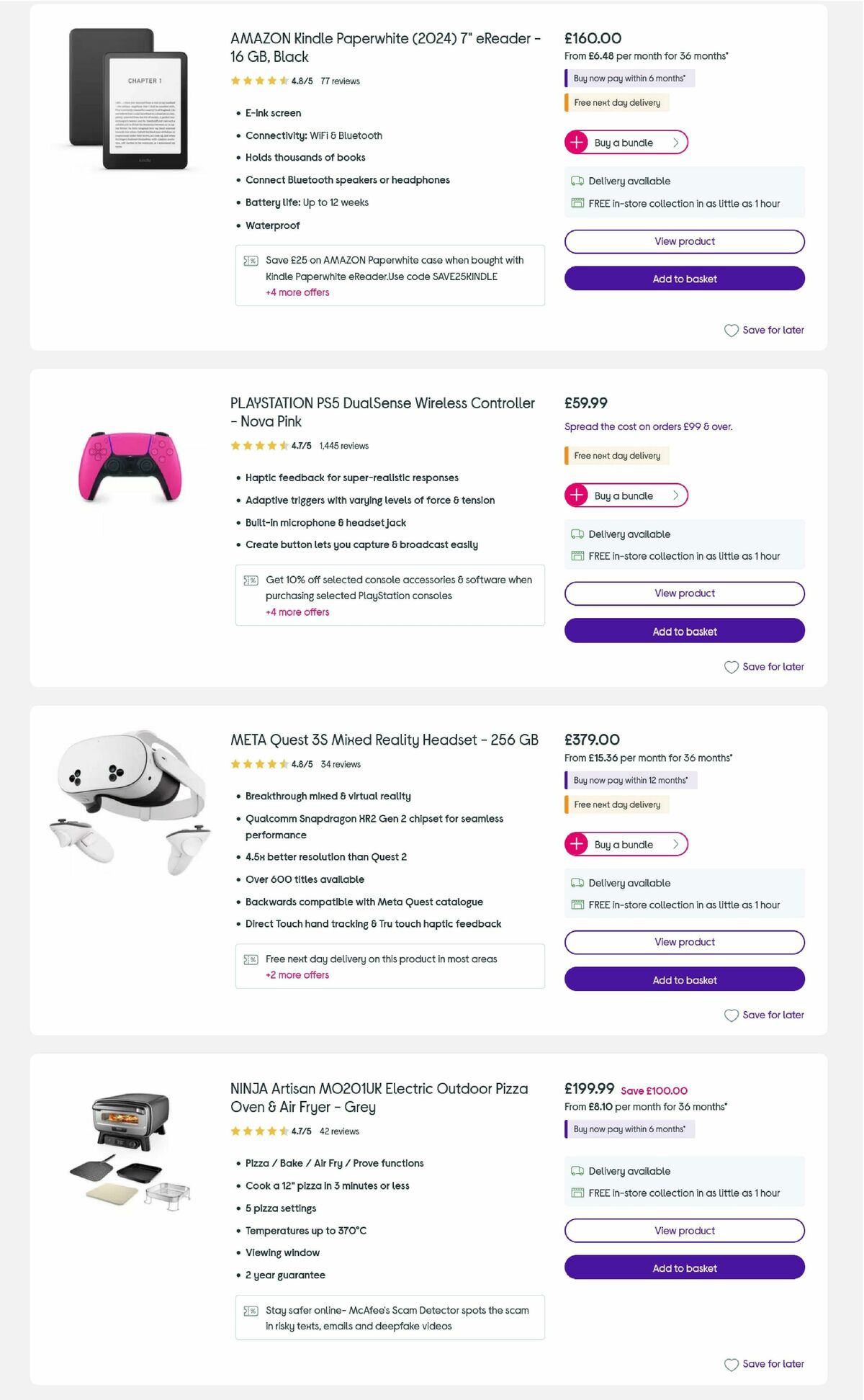 Currys Offers from 23 October