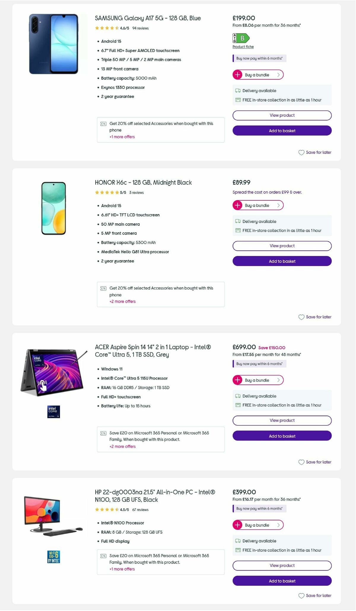 Currys Offers from 23 October