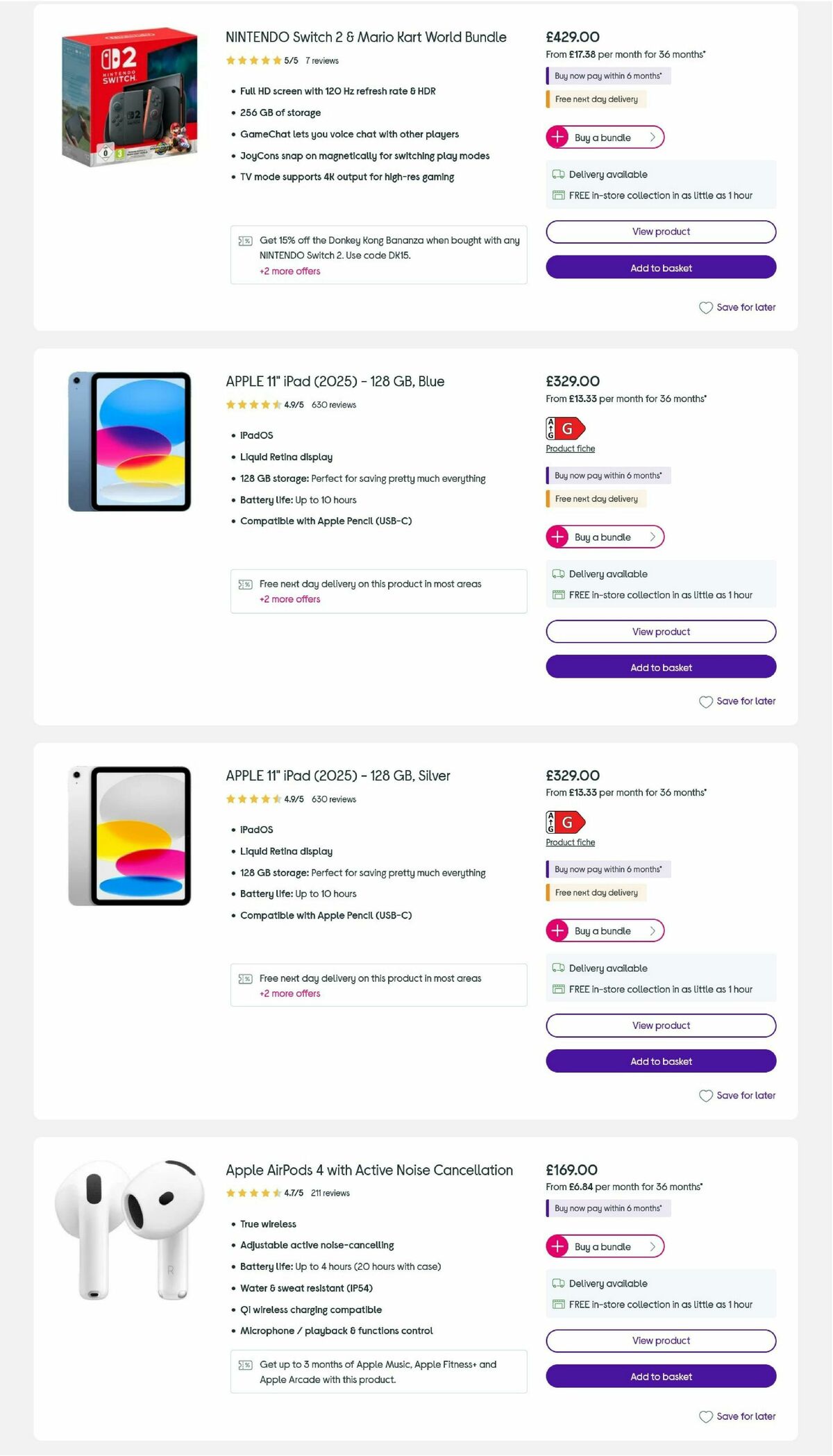 Currys Offers from 23 October