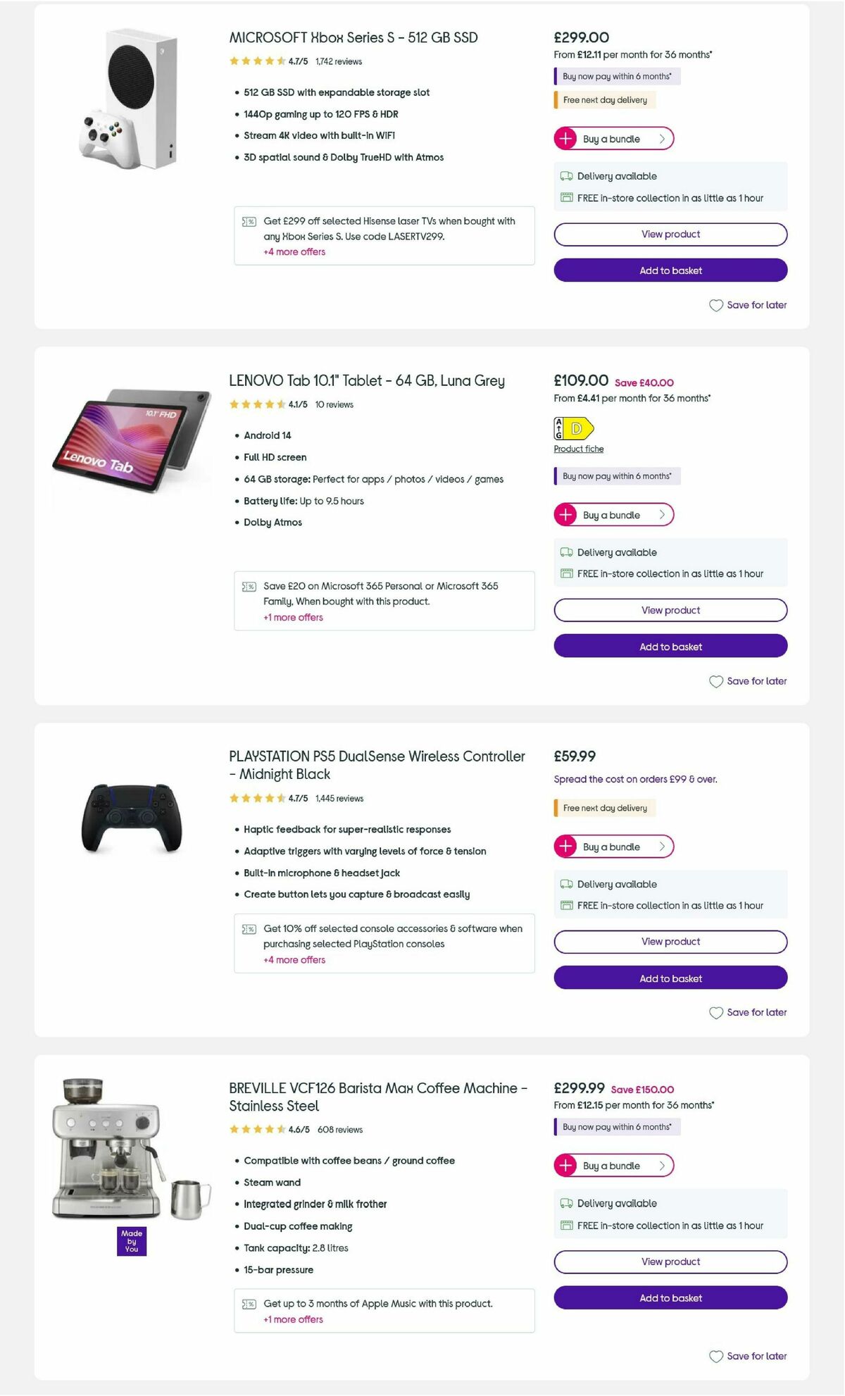 Currys Offers from 23 October