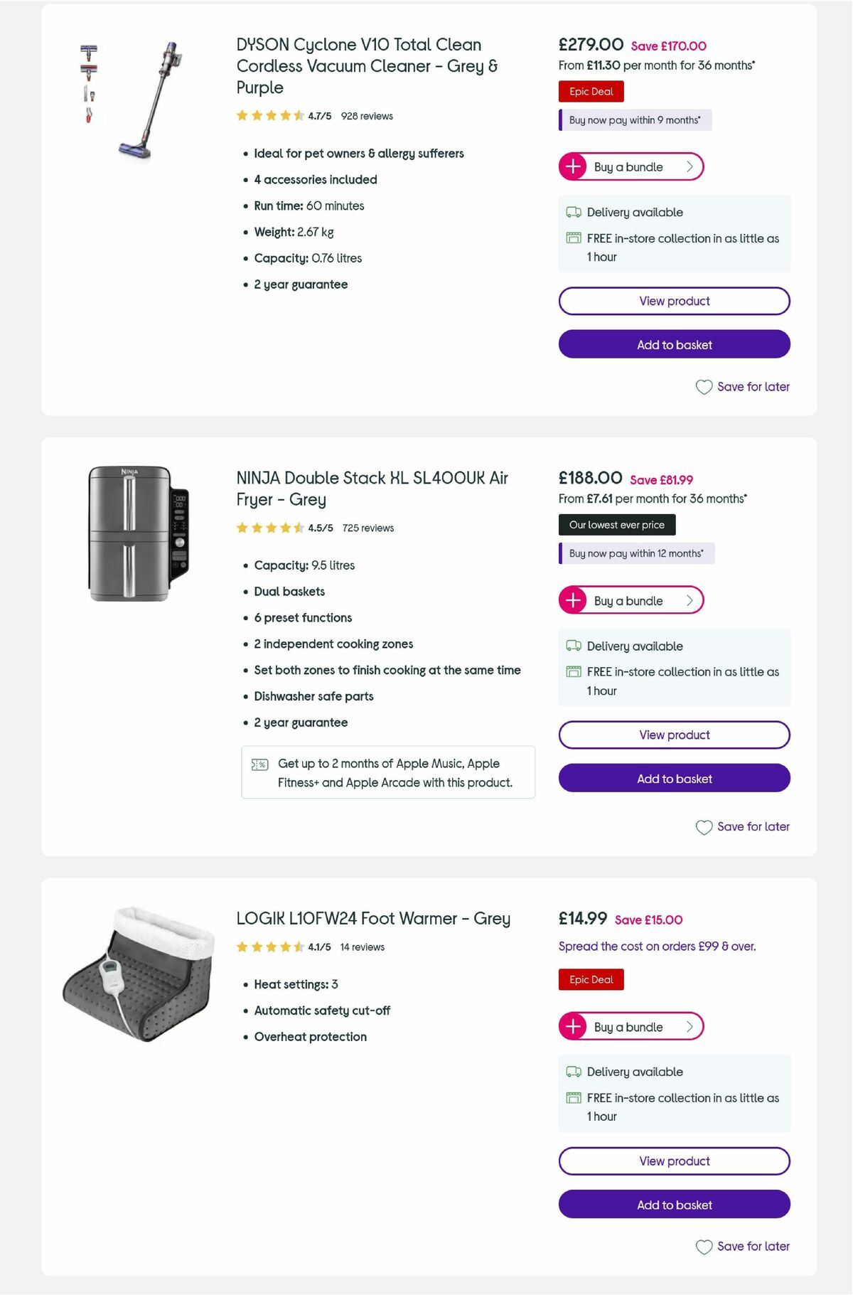 Currys Offers from 24 November