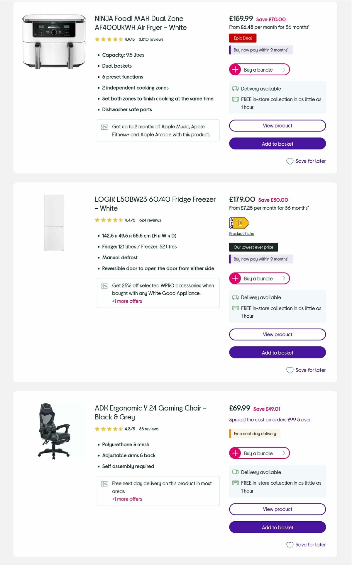 Currys Offers from 24 November