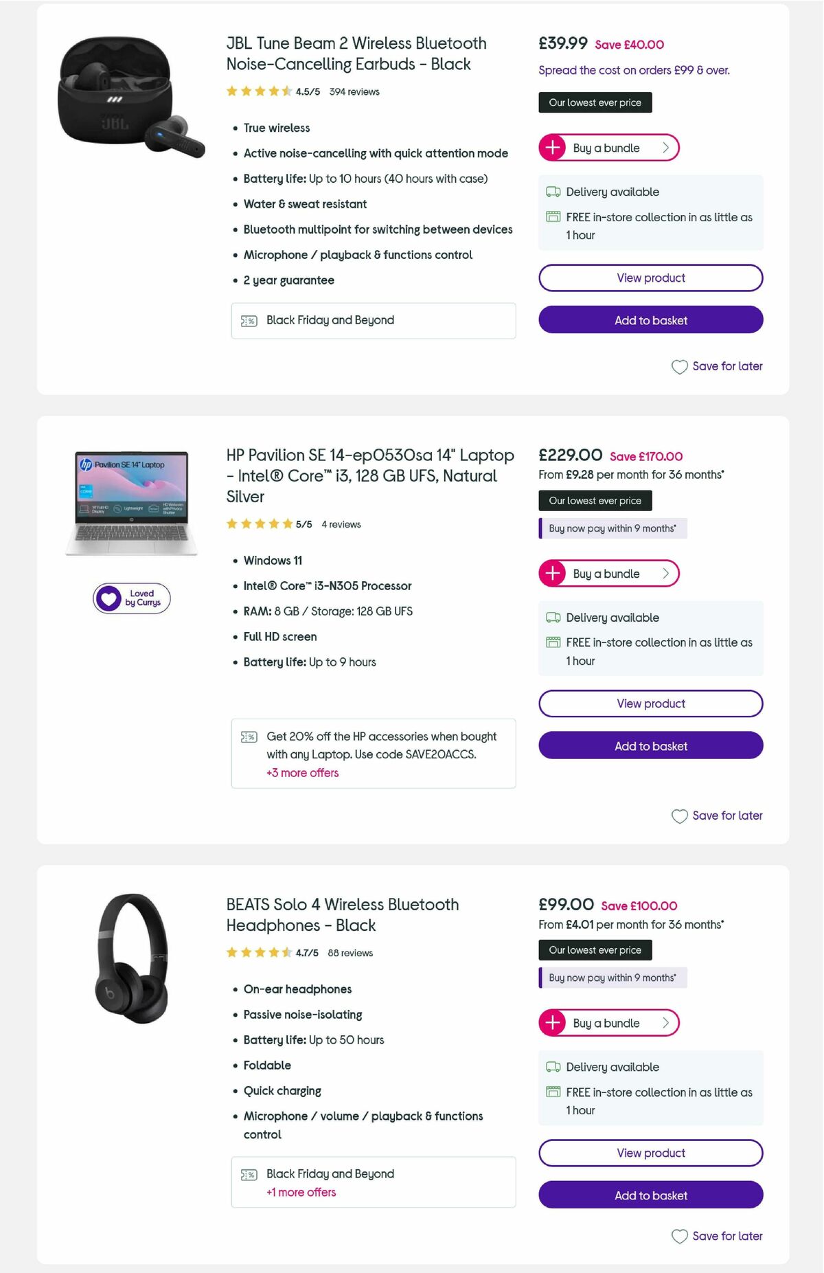 Currys Offers from 24 November