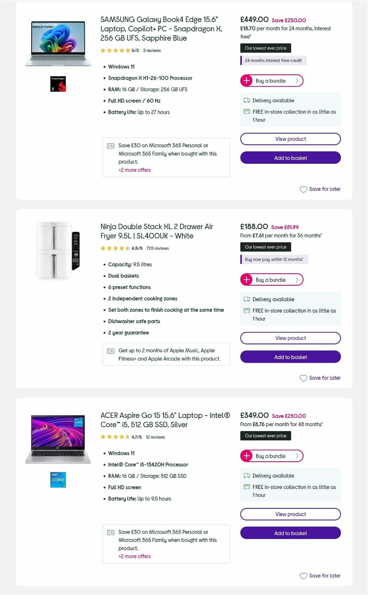 Currys Offers from 24 November