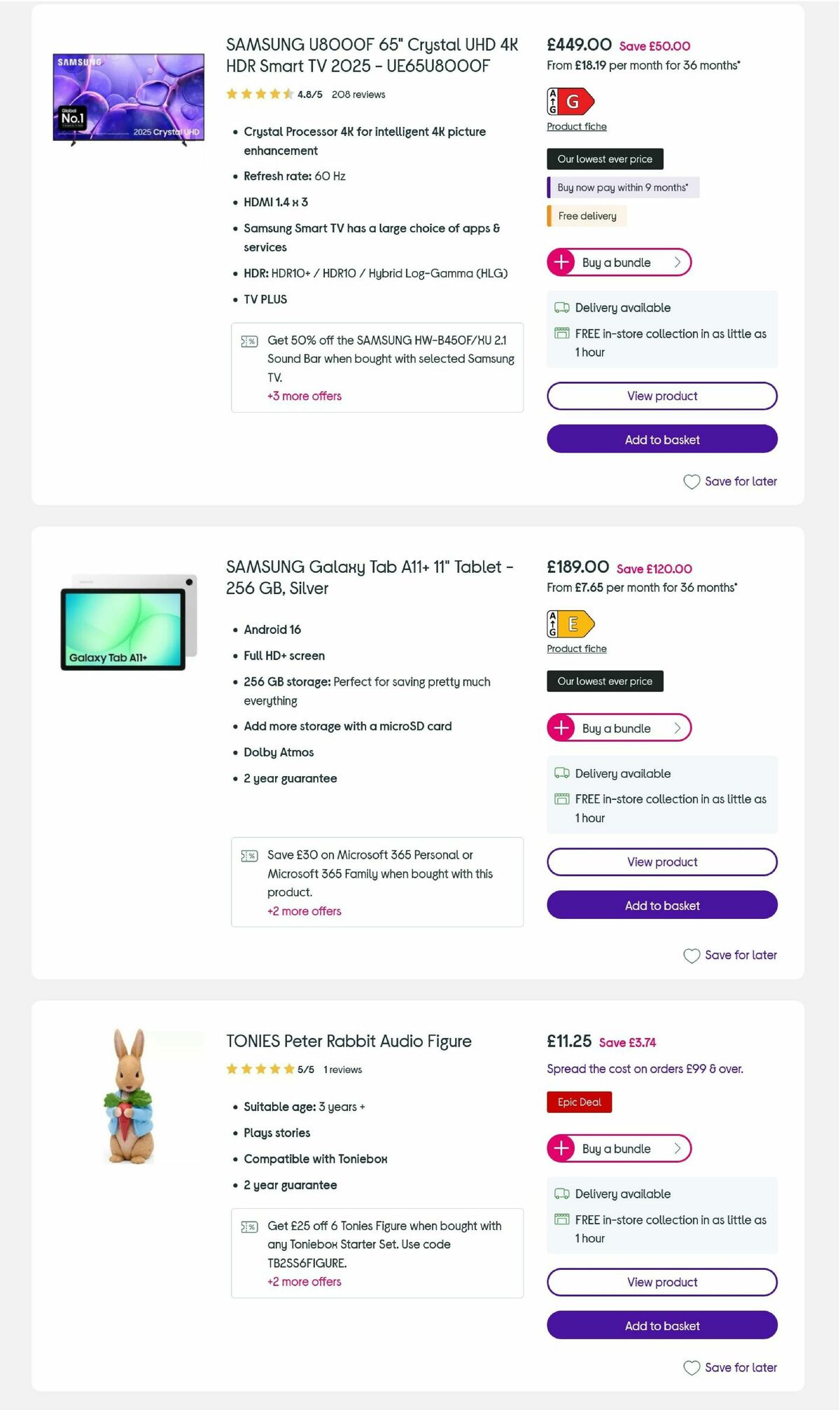 Currys Offers from 24 November