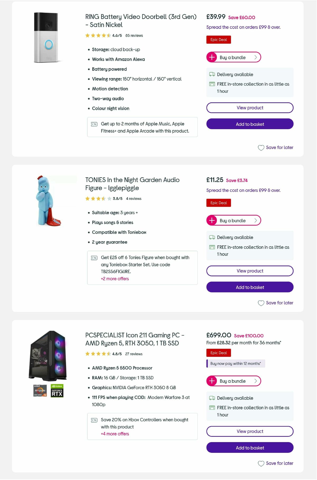 Currys Offers from 24 November