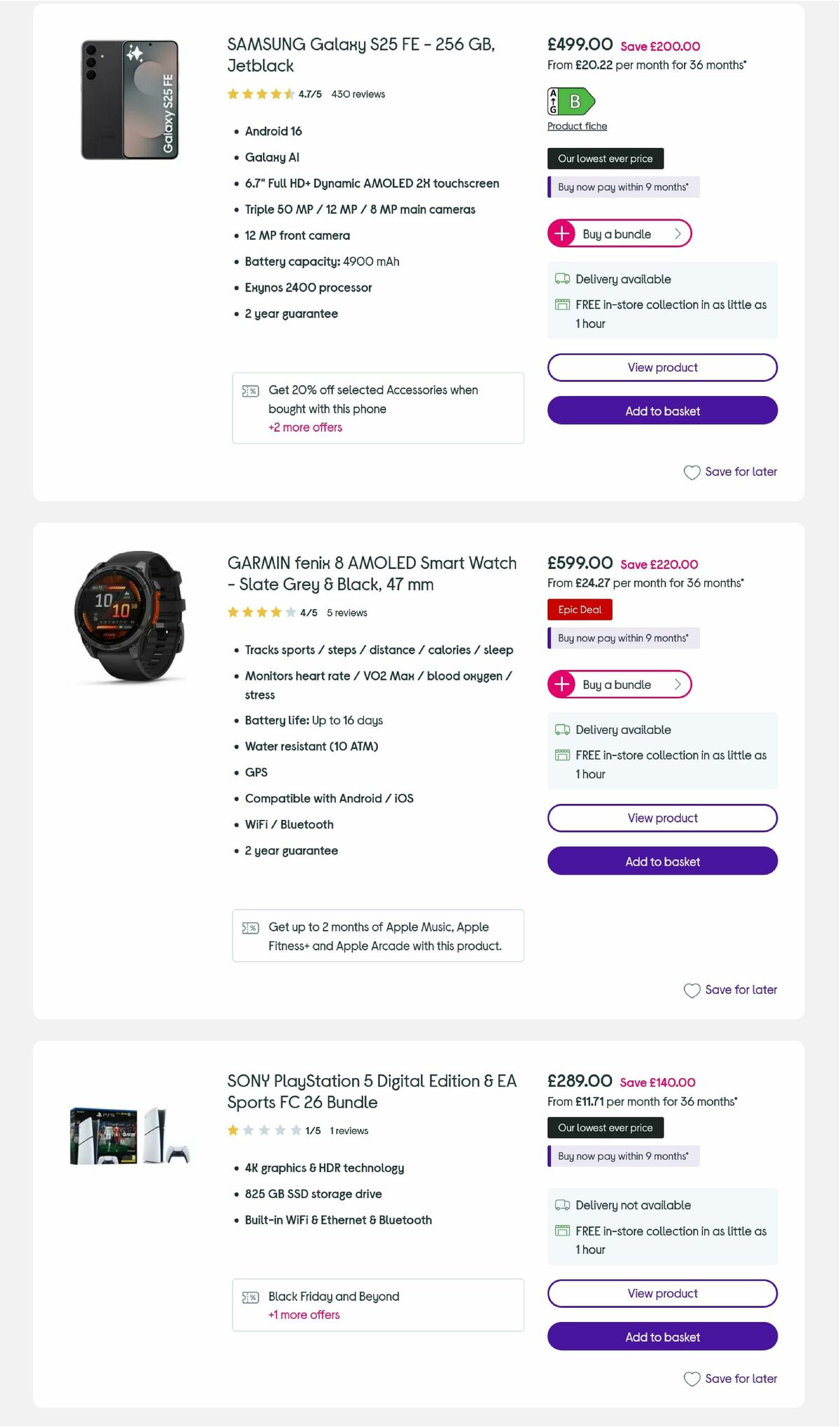 Currys Offers from 24 November