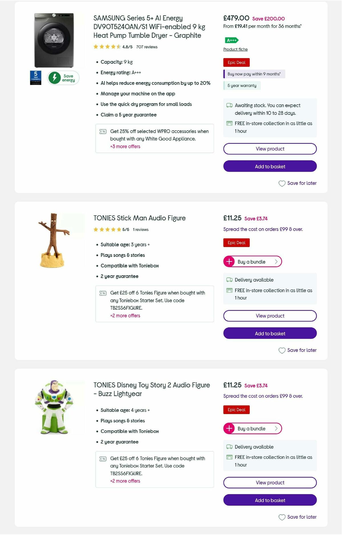 Currys Offers from 24 November