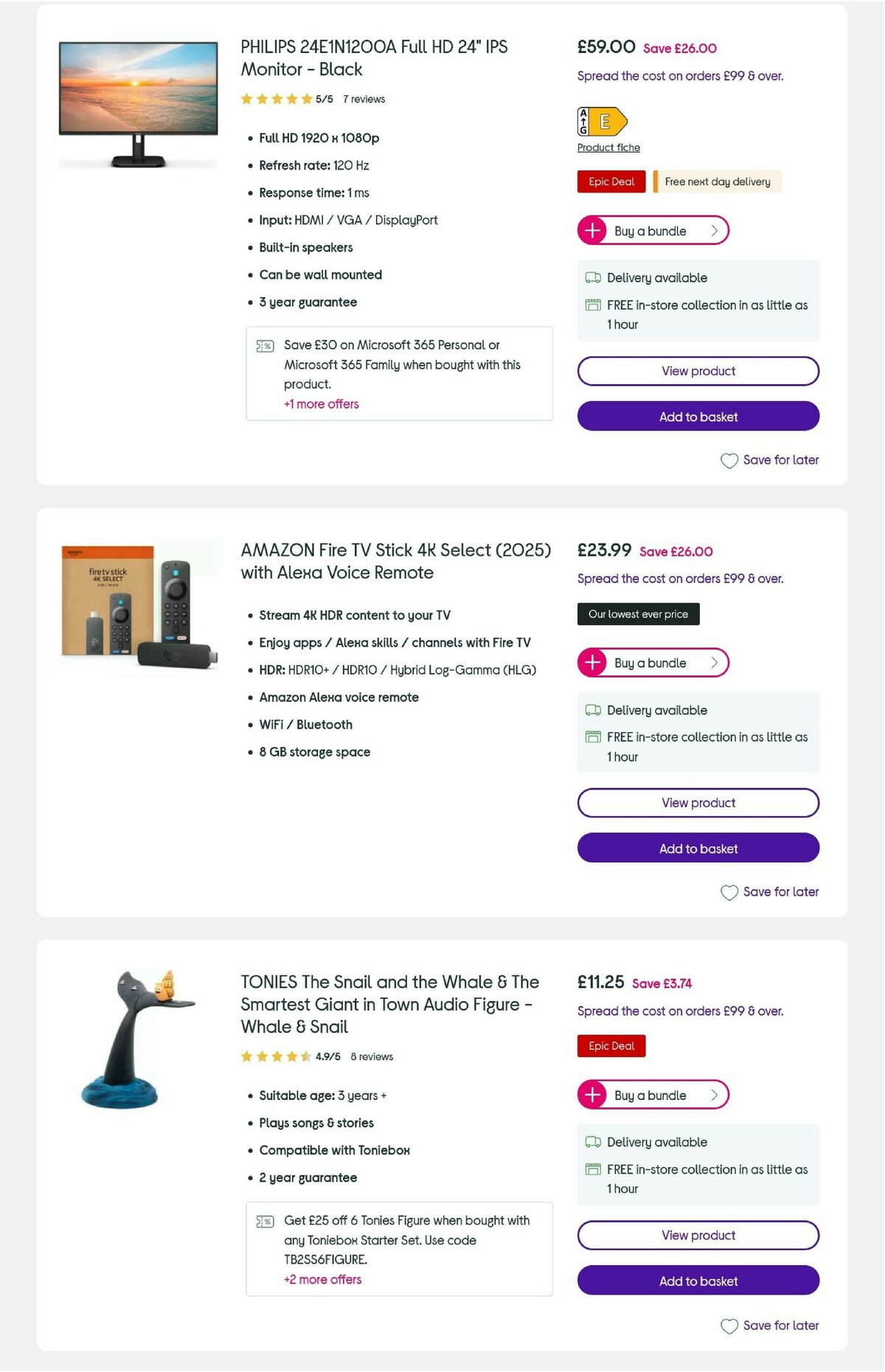 Currys Offers from 24 November