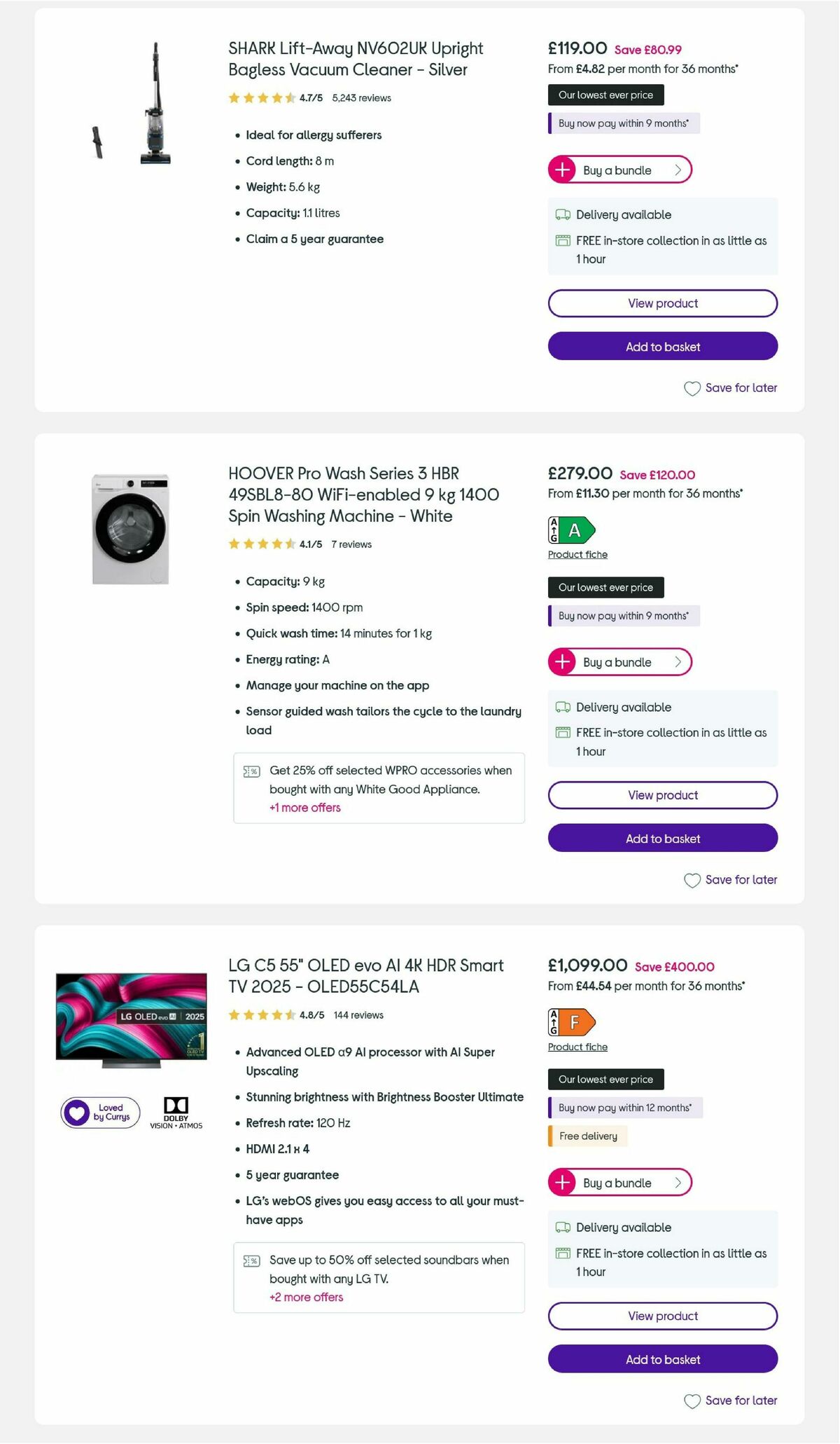 Currys Offers from 24 November