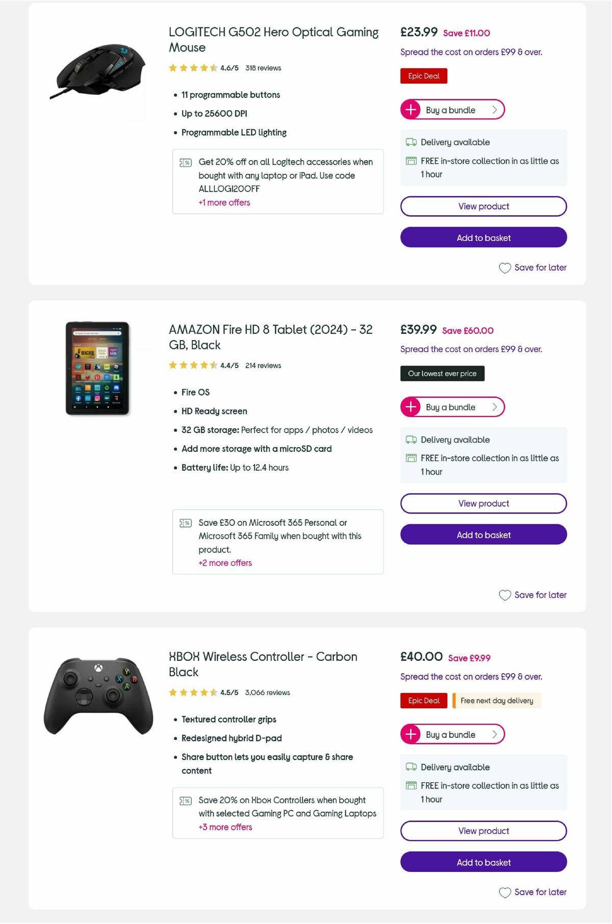 Currys Offers from 24 November