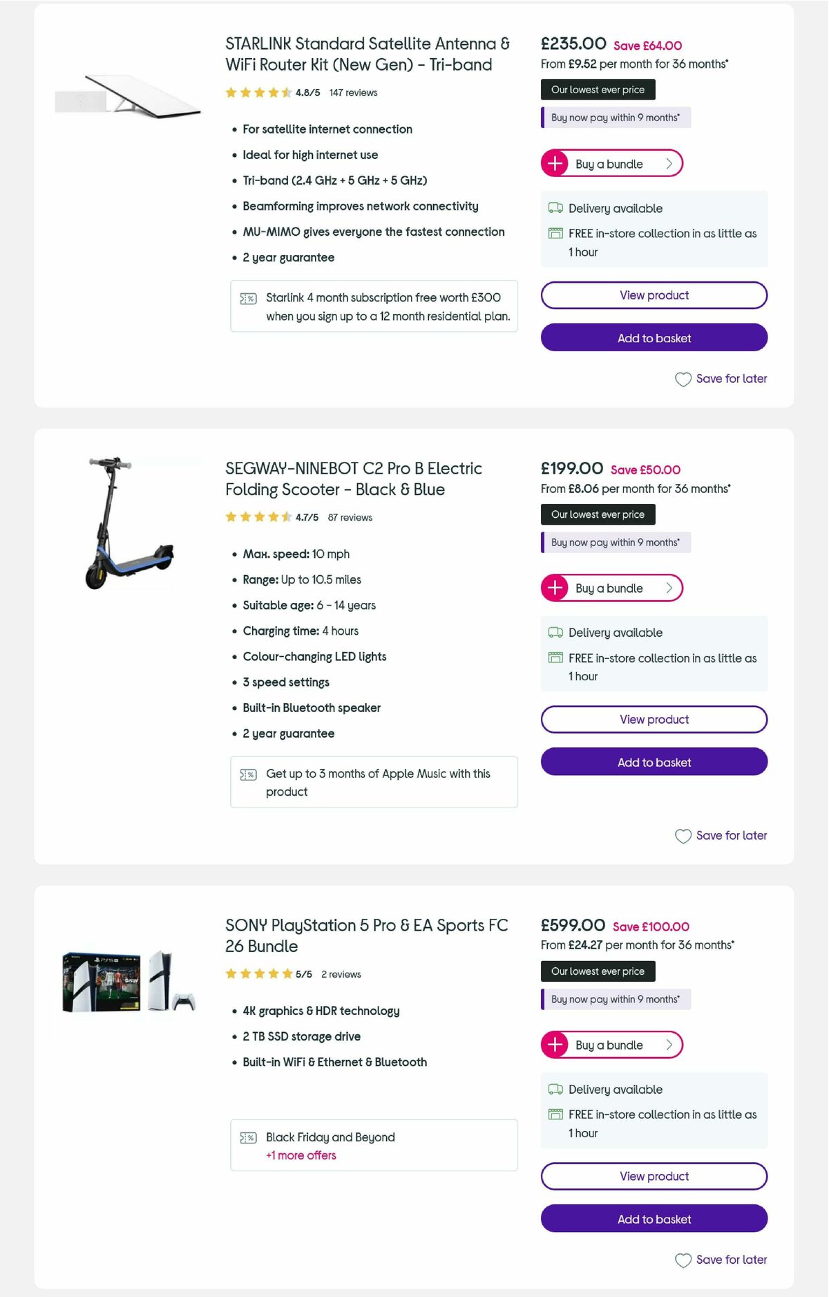 Currys Offers from 24 November