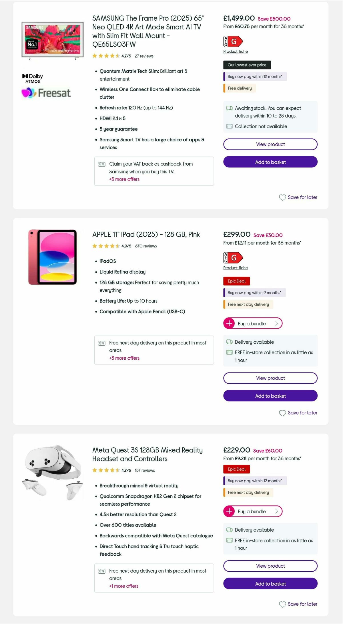 Currys Offers from 24 November