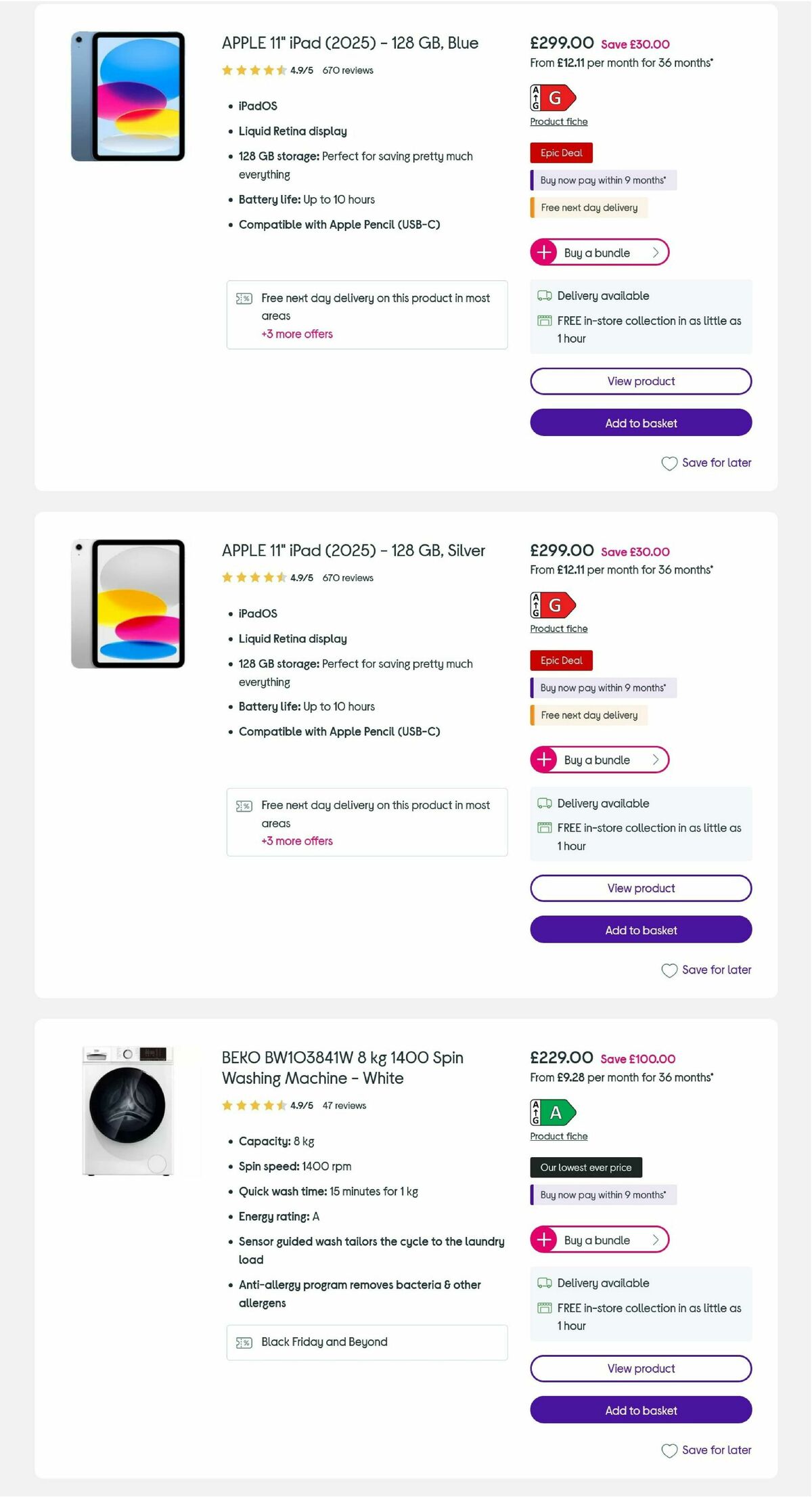 Currys Offers from 24 November