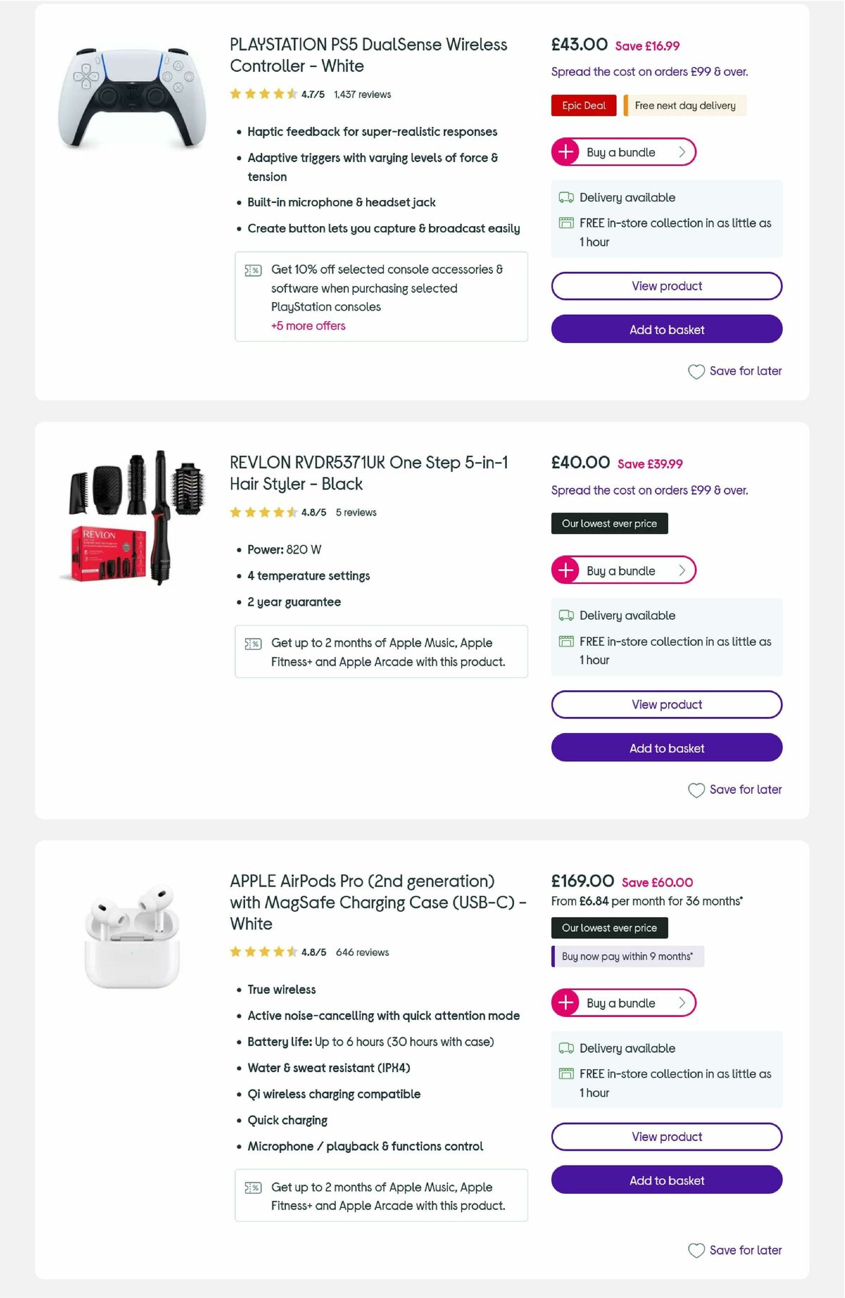 Currys Offers from 24 November