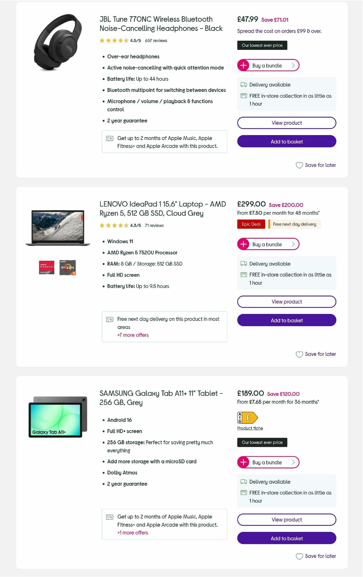 Currys Offers from 24 November