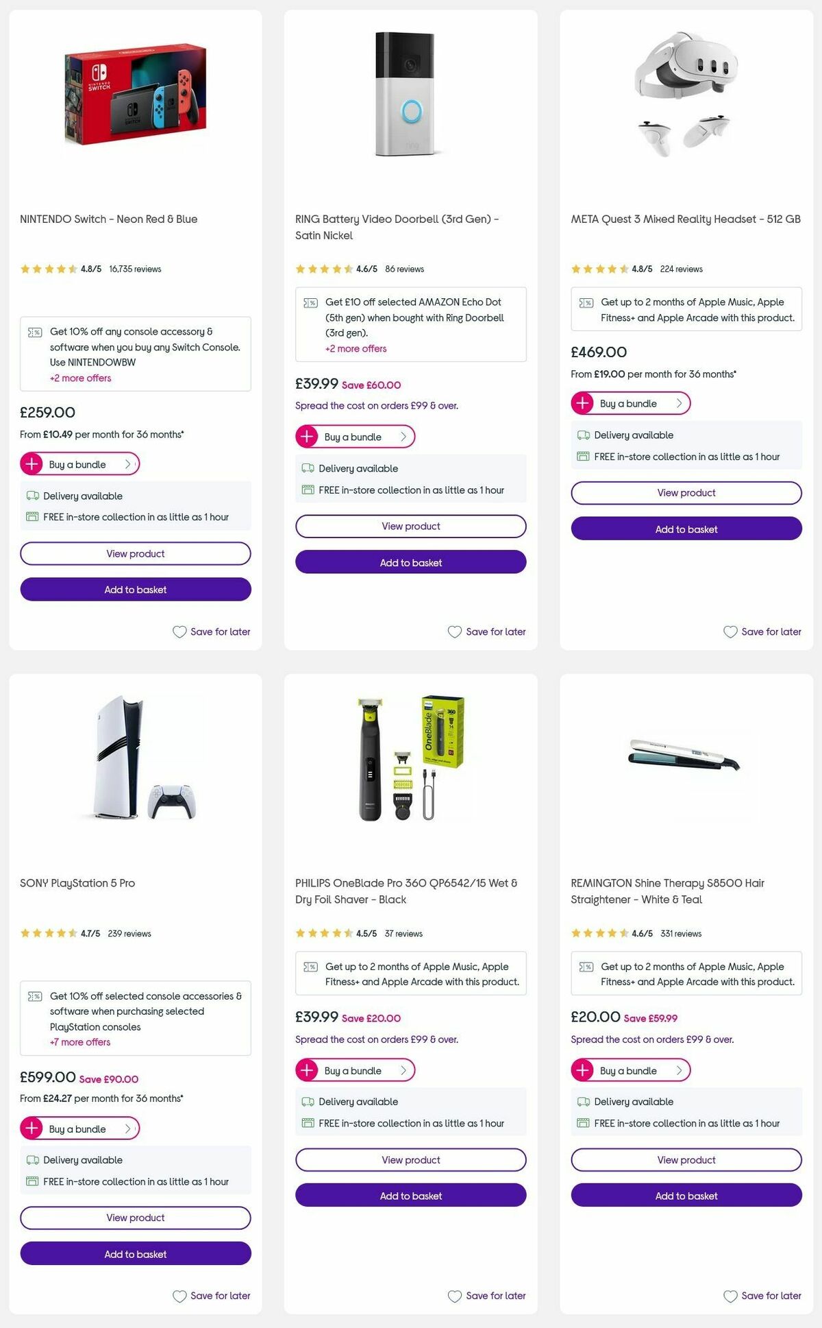 Currys Offers from 3 December