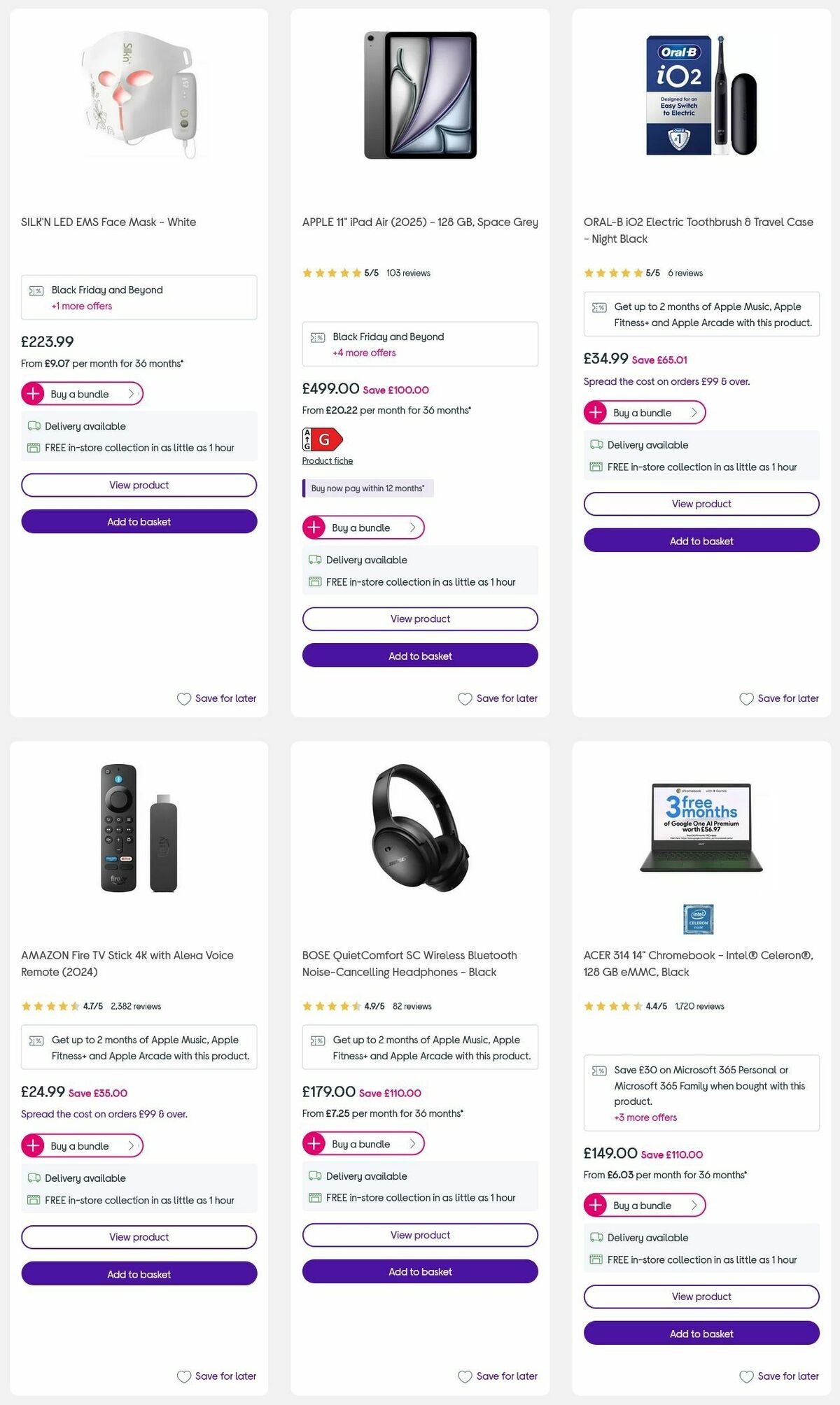 Currys Offers from 3 December