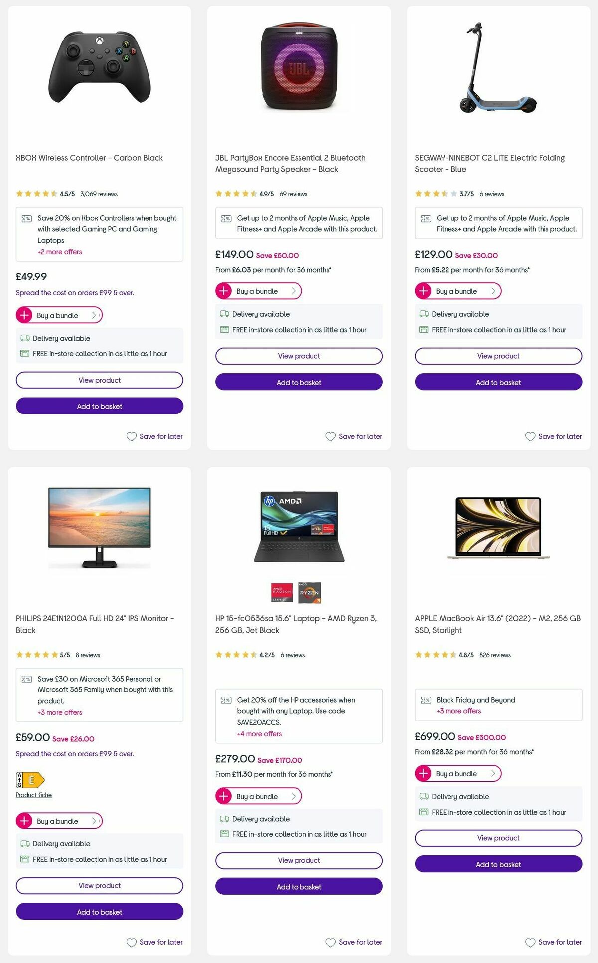 Currys Offers from 3 December