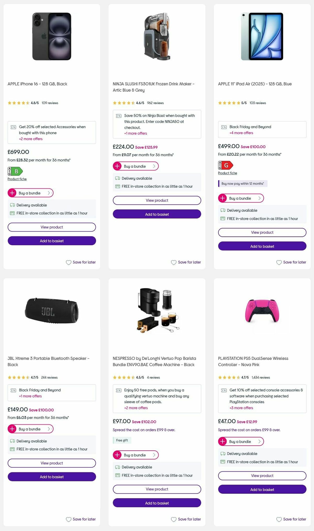 Currys Offers from 3 December