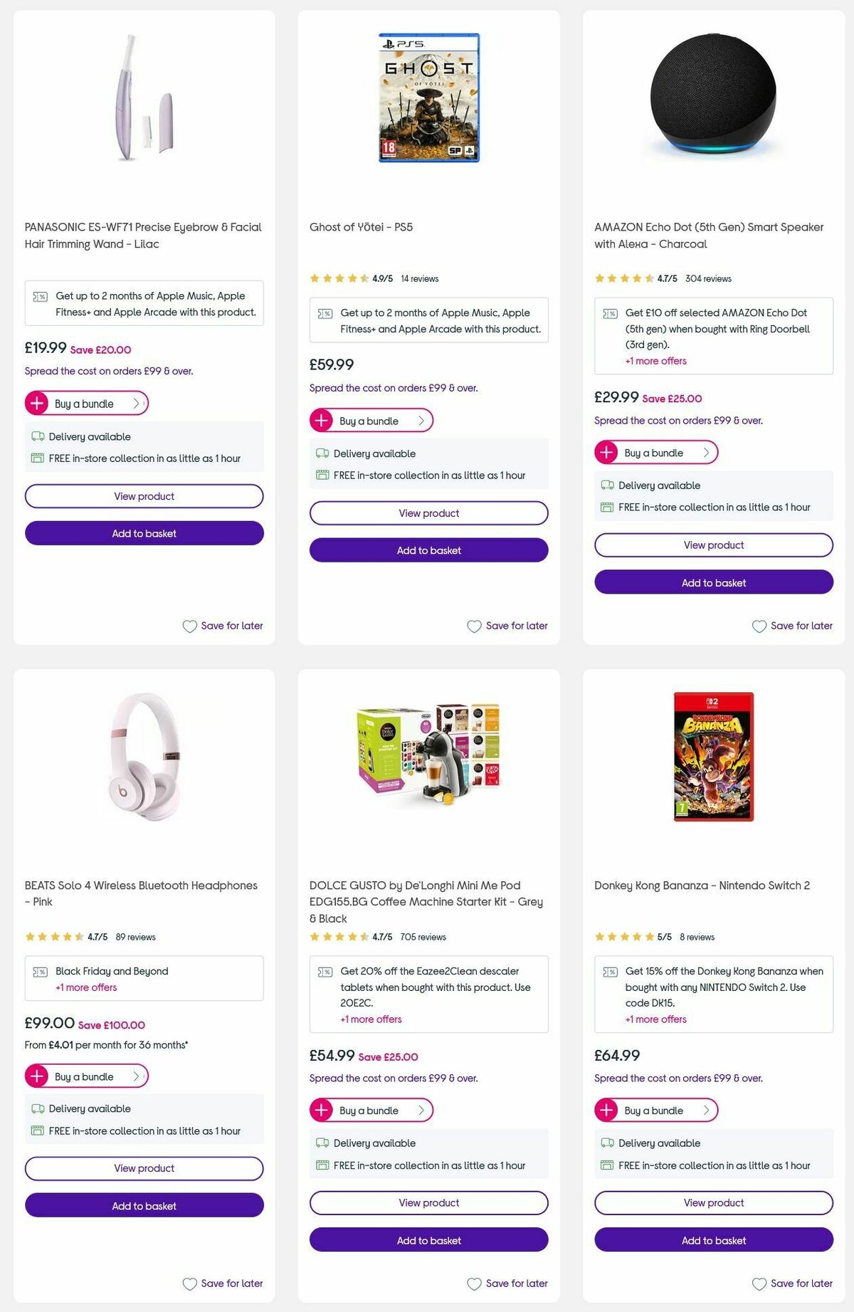 Currys Offers from 3 December