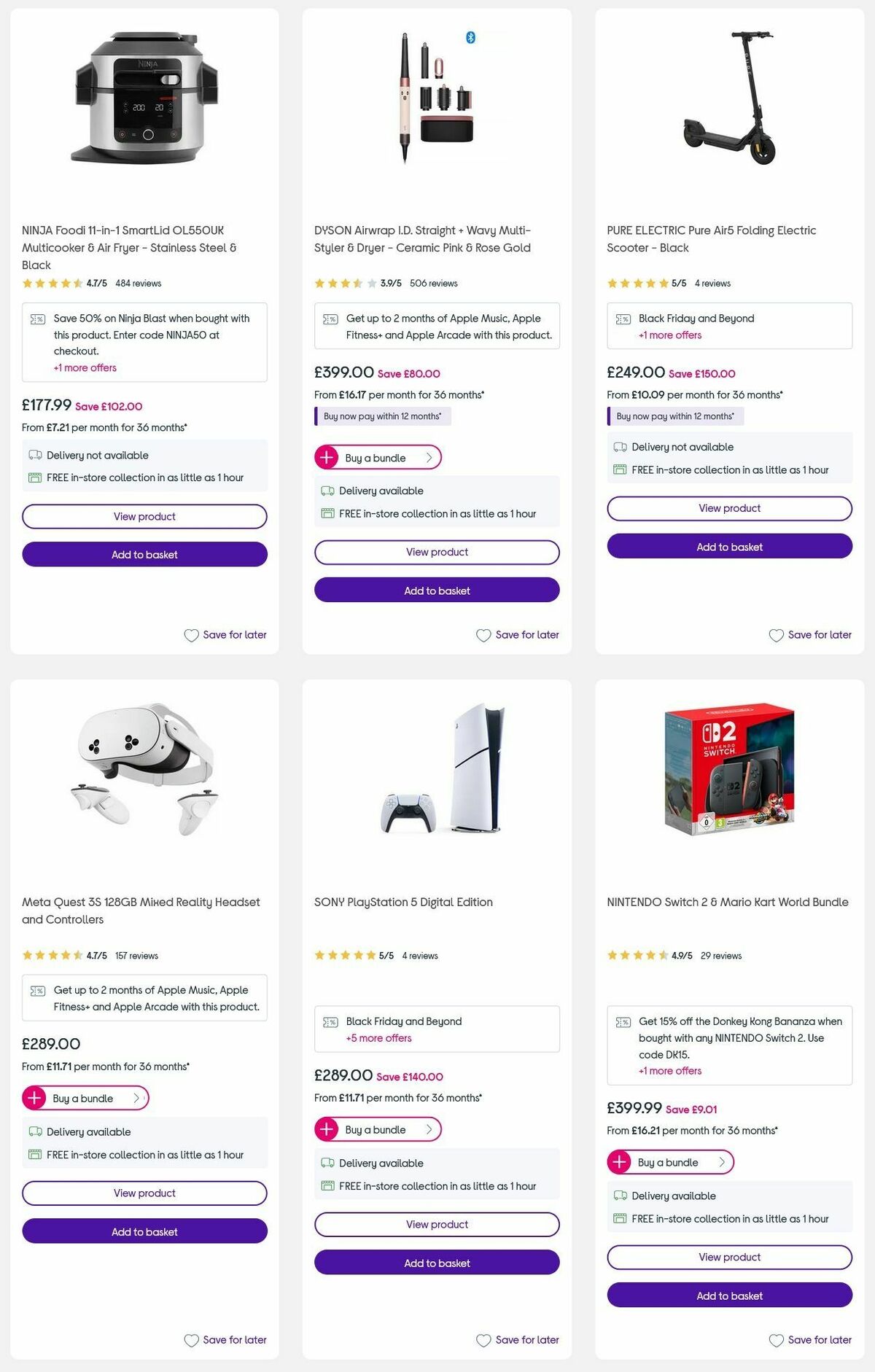 Currys Offers from 3 December