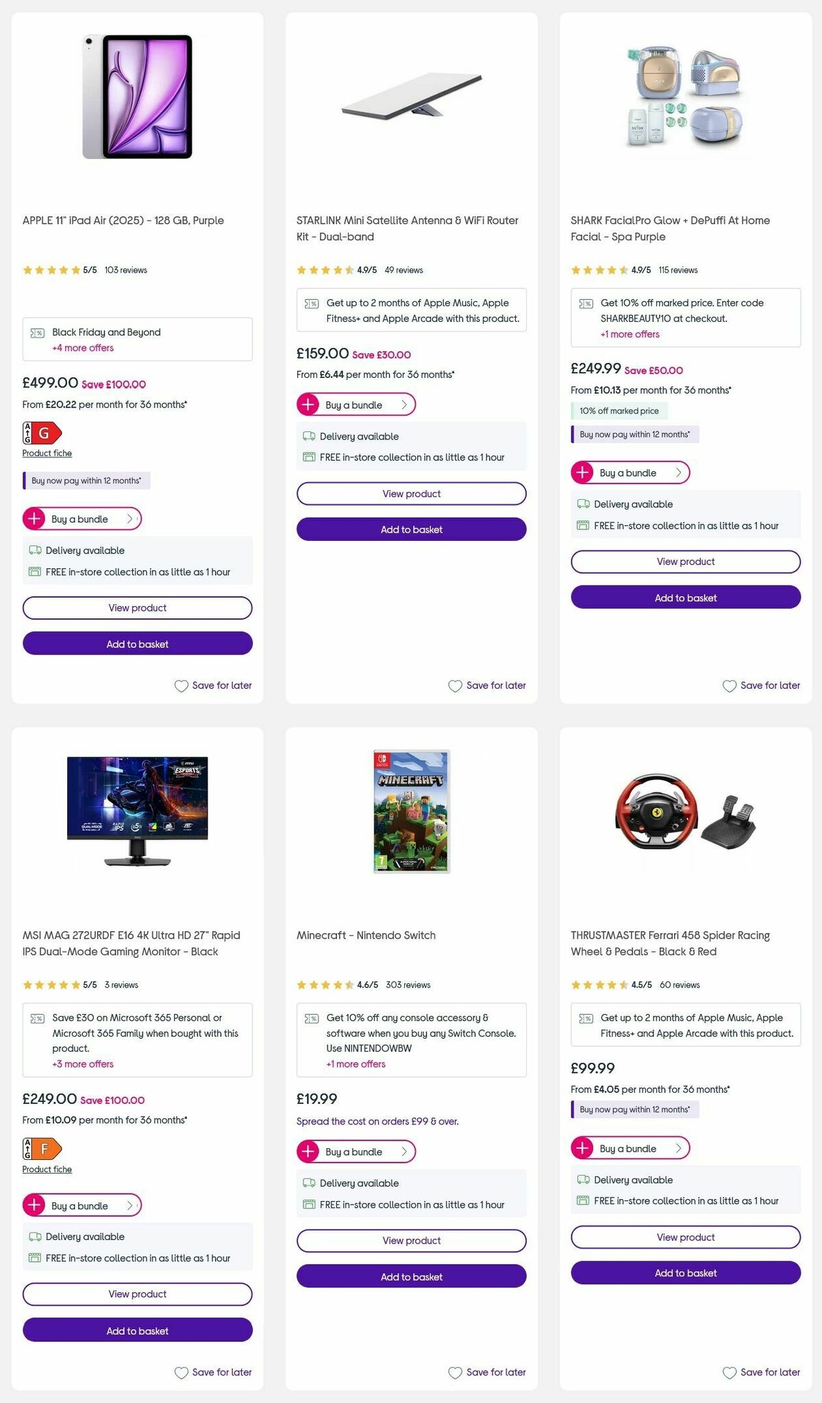 Currys Offers from 3 December