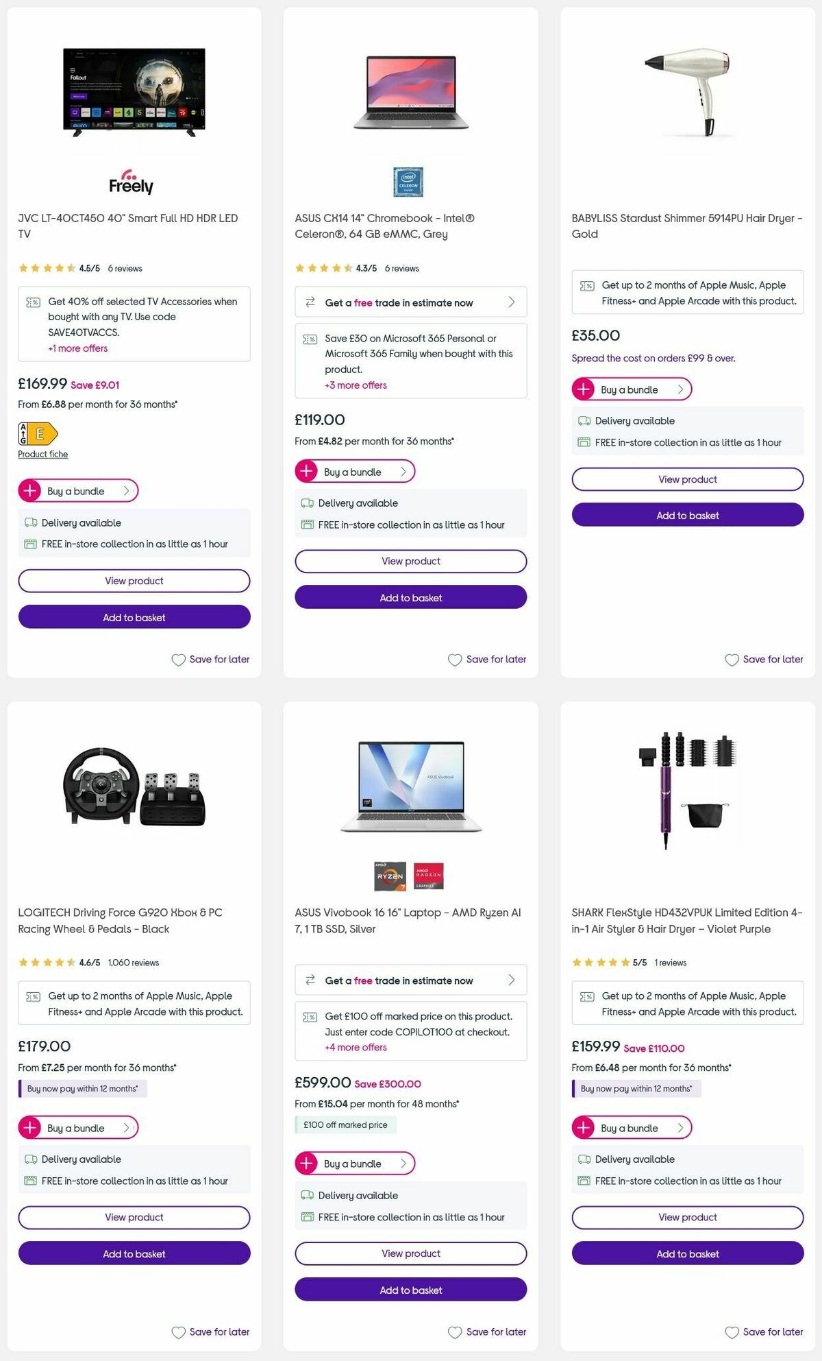 Currys Offers from 3 December