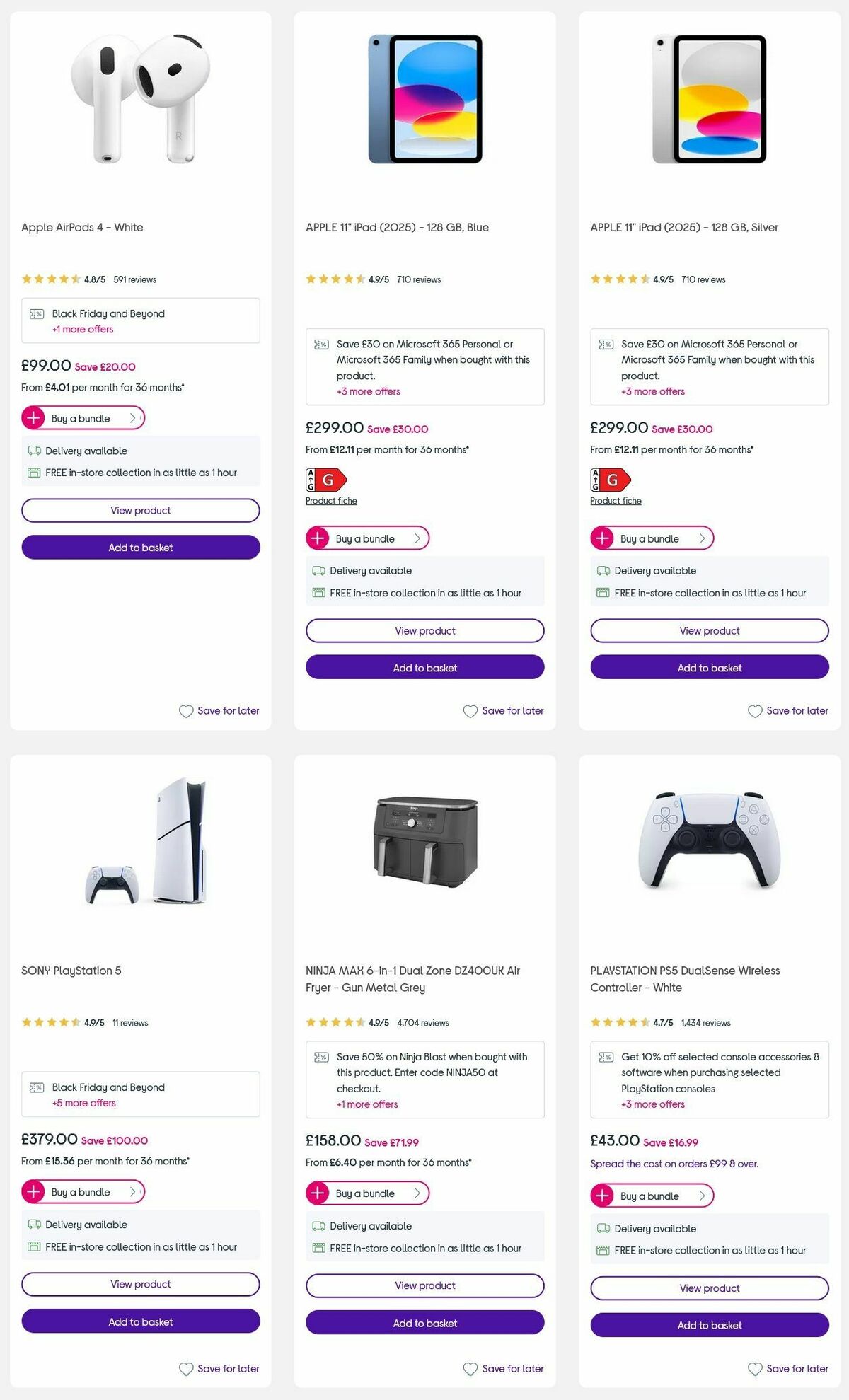 Currys Offers from 3 December