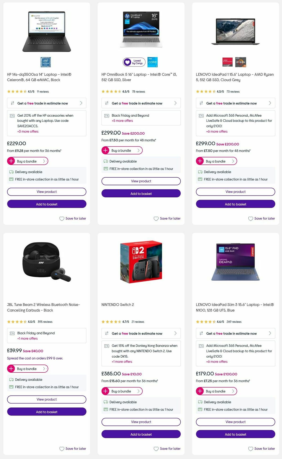 Currys Offers from 3 December