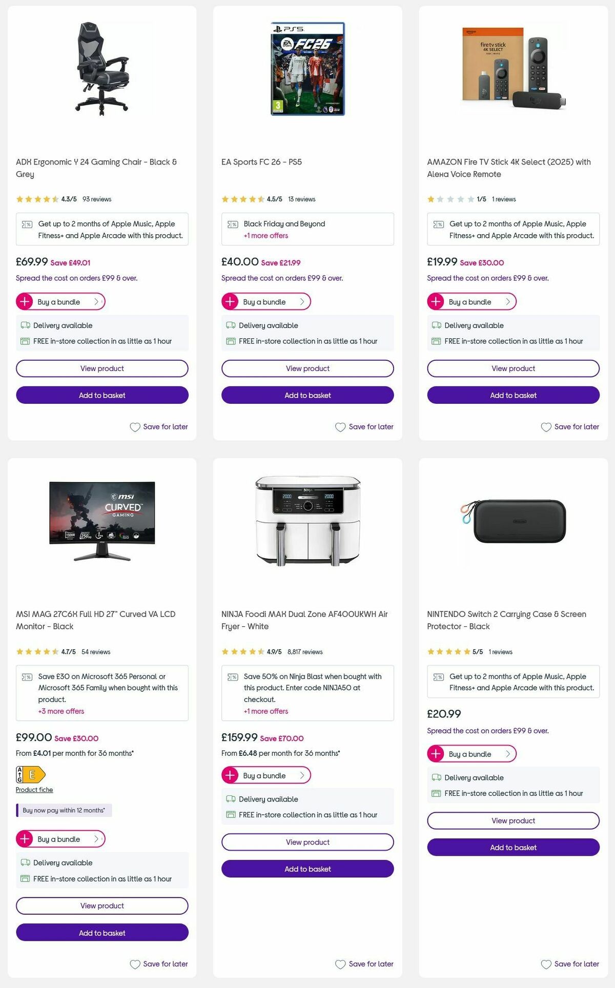 Currys Offers from 3 December