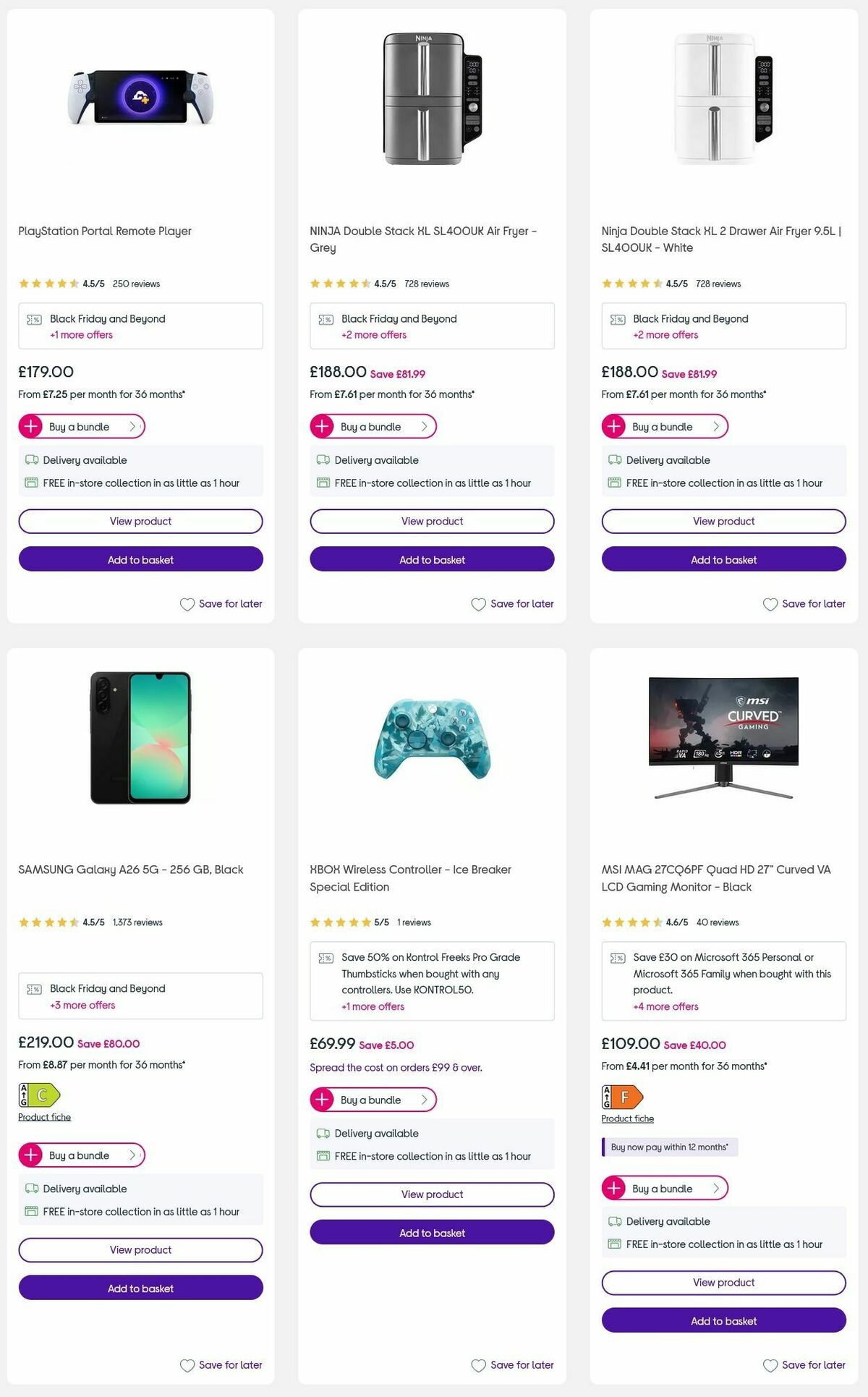 Currys Offers from 3 December