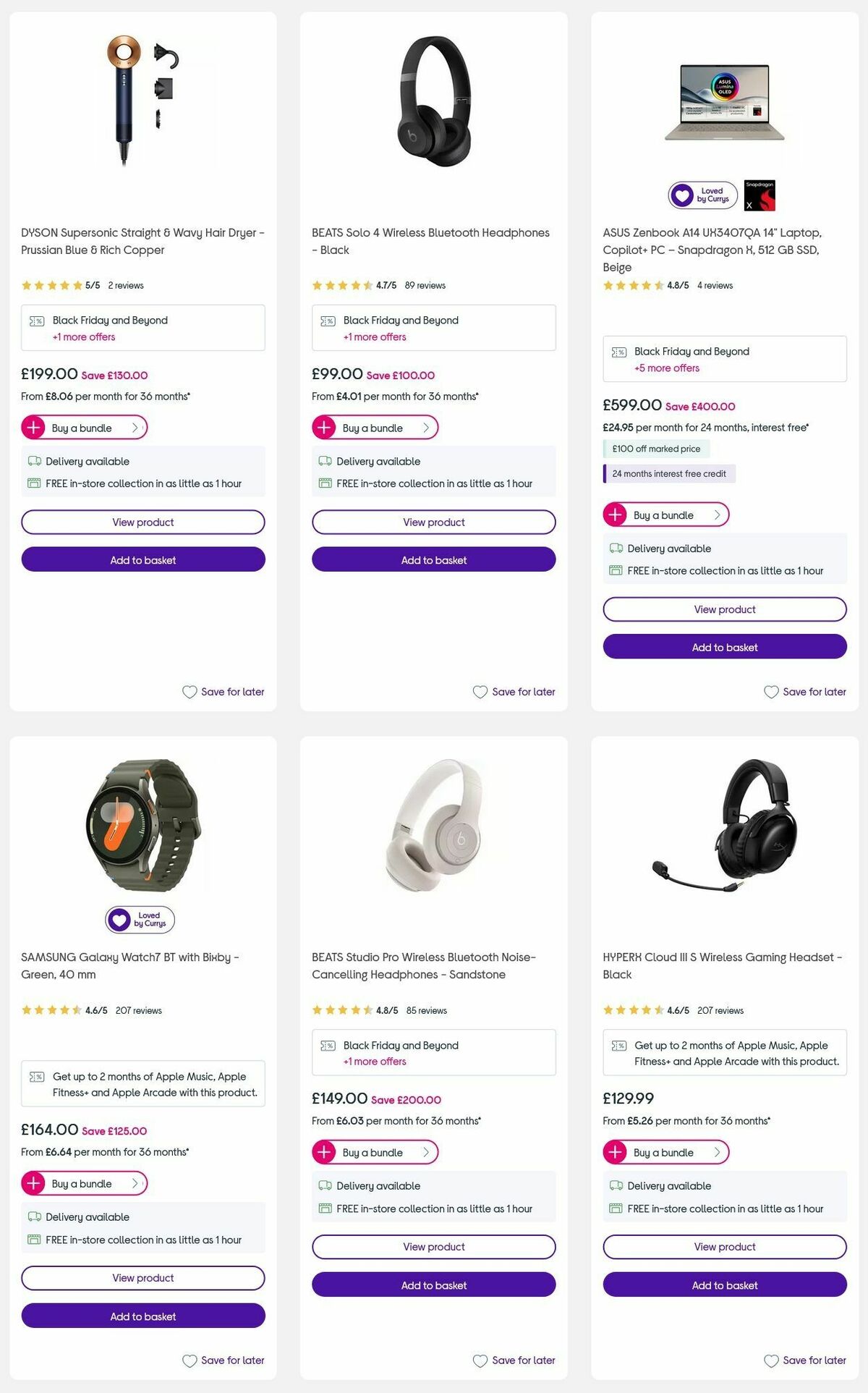 Currys Offers from 3 December