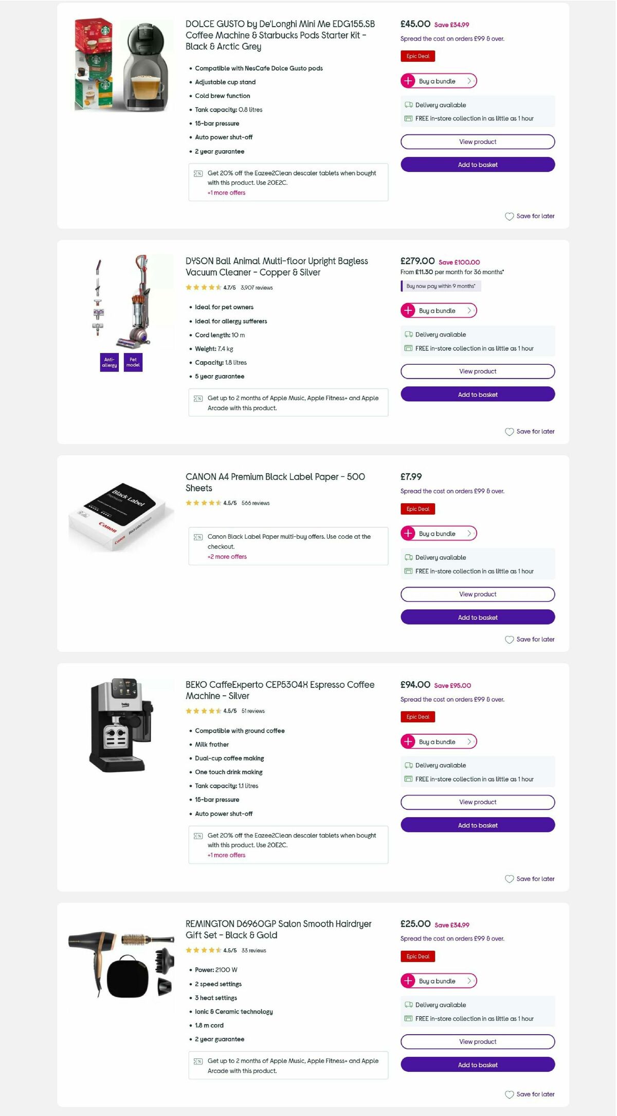 Currys Offers from 26 December
