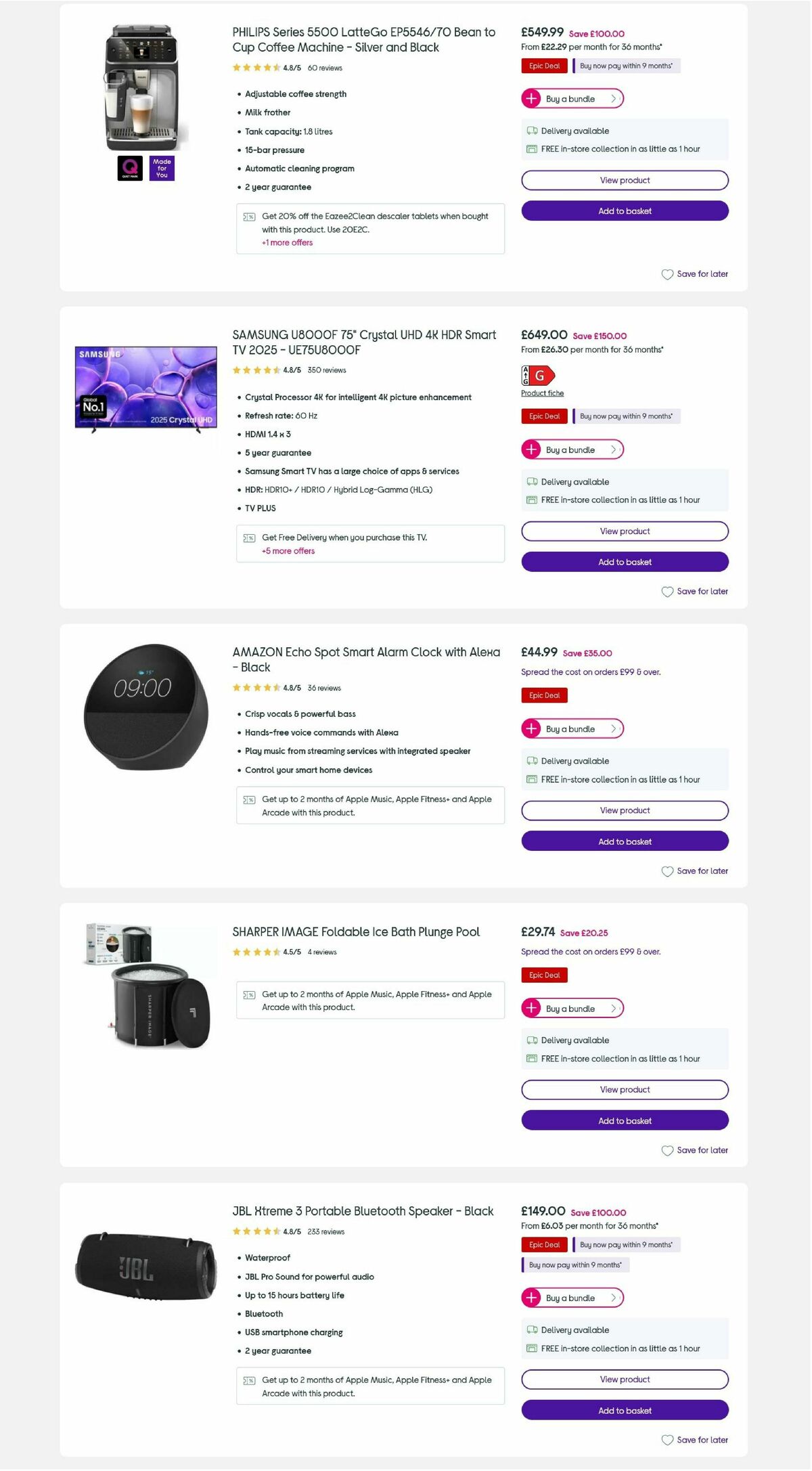 Currys Offers from 26 December