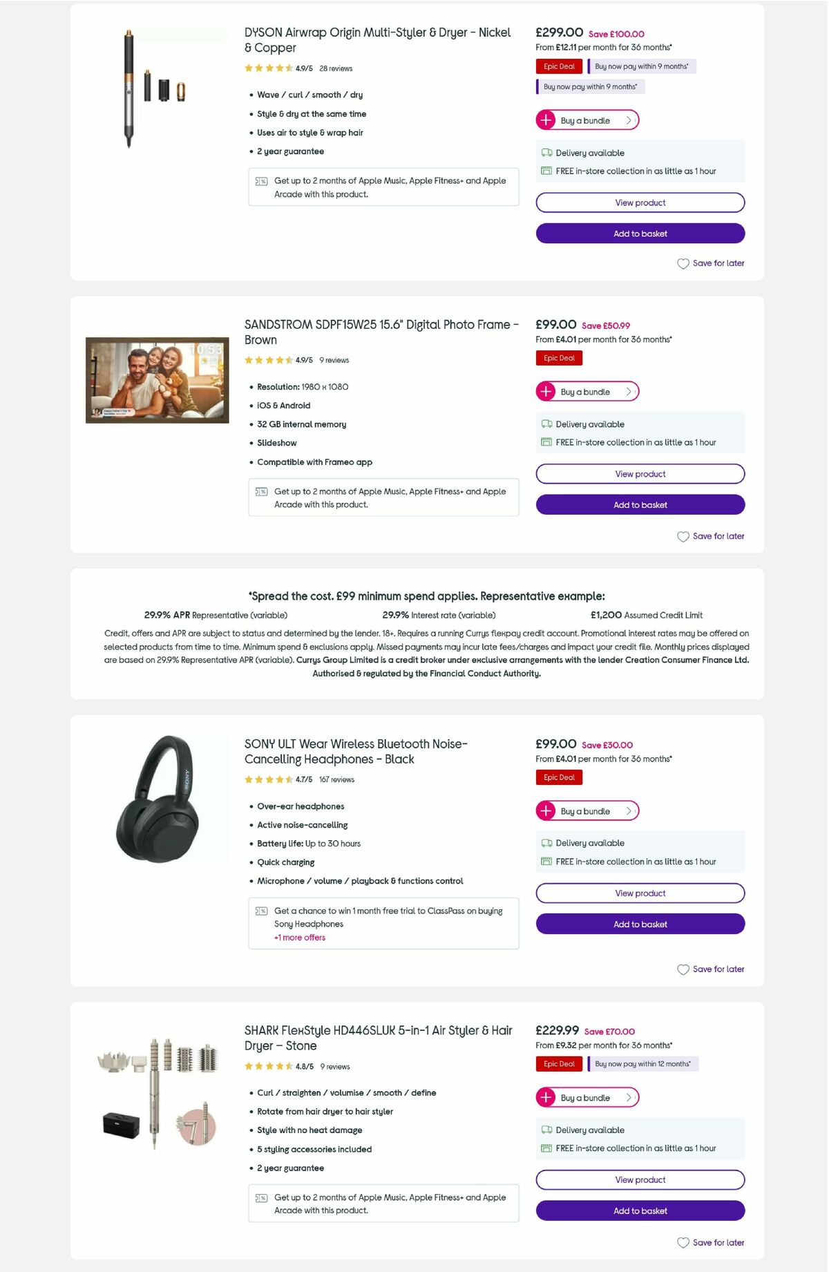 Currys Offers from 26 December