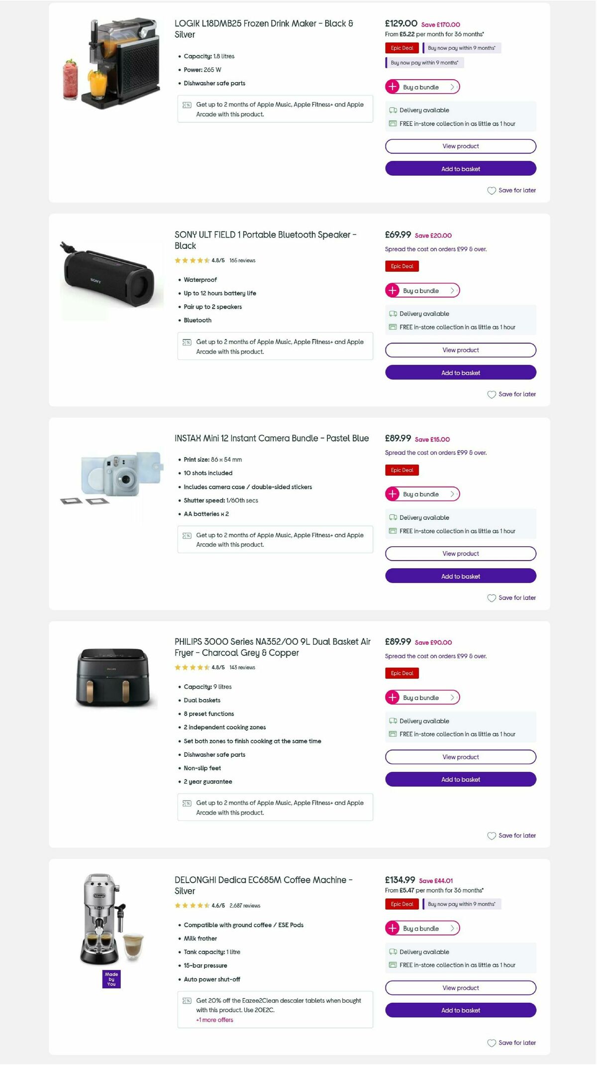 Currys Offers from 26 December