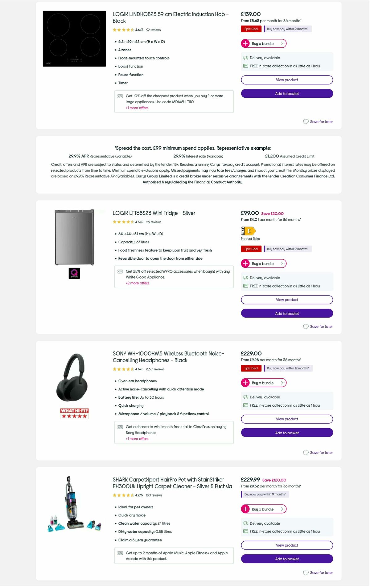 Currys Offers from 26 December