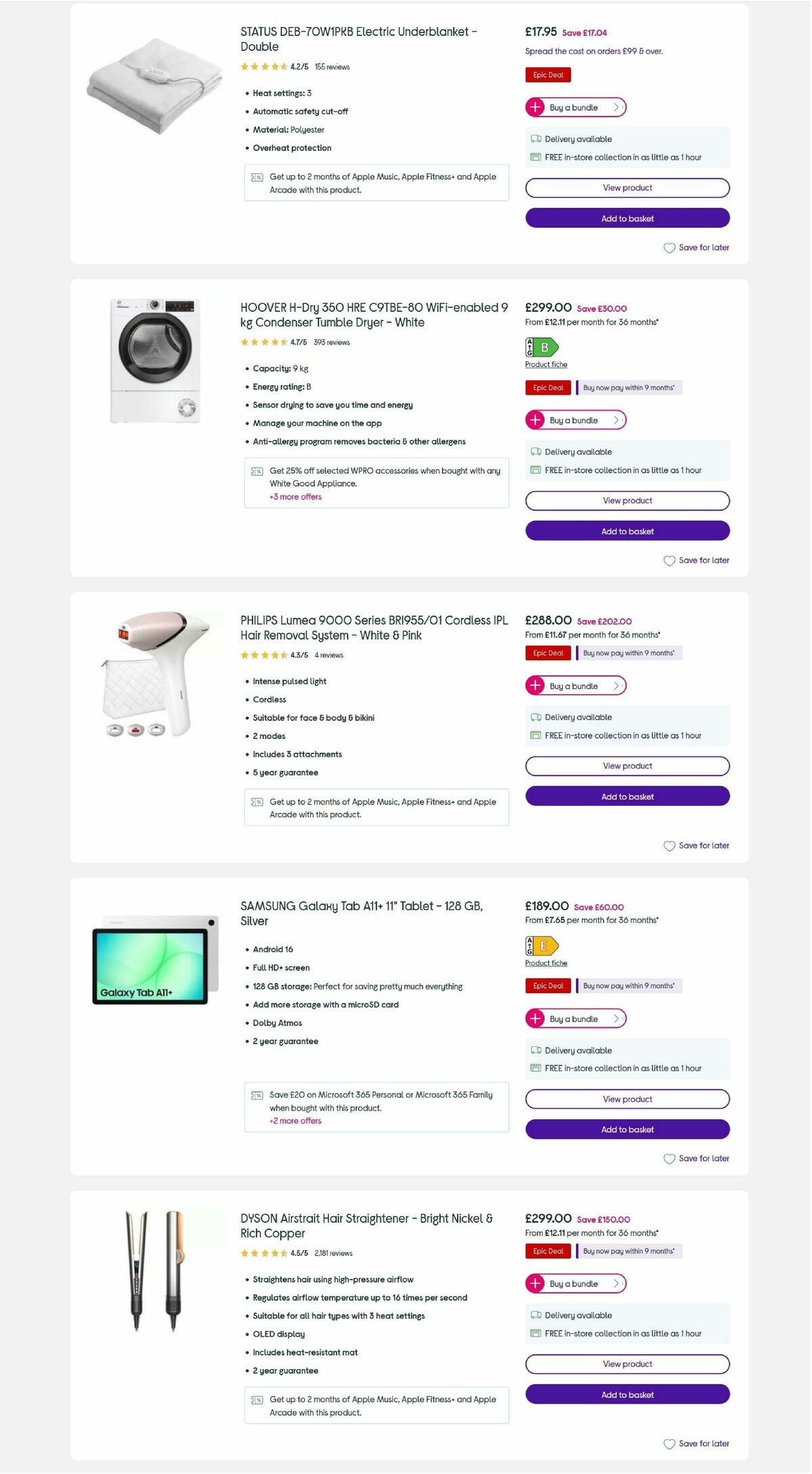 Currys Offers from 26 December